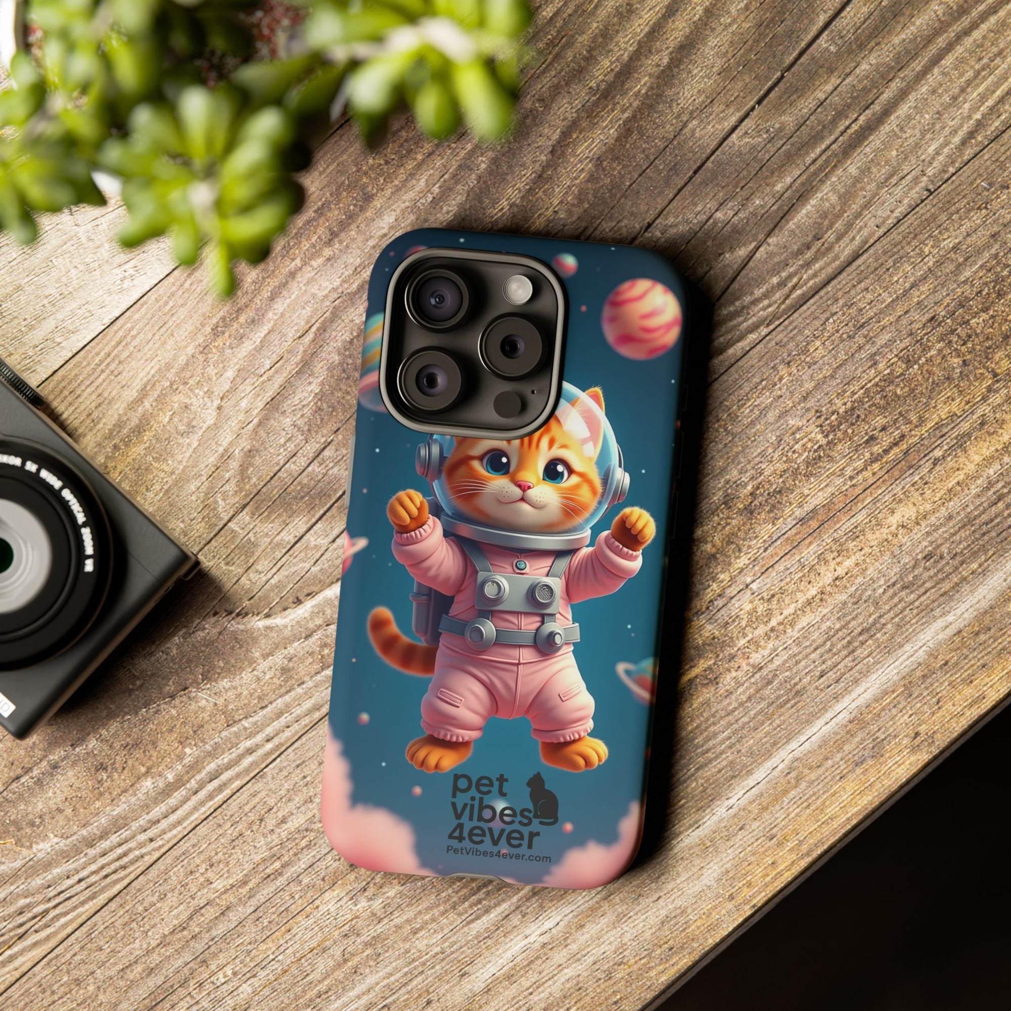 Cute Cat Phone Case, Cat Lovers Gift, Astrological Accessories, Fun Tech Gear, Space Theme Phone Cover