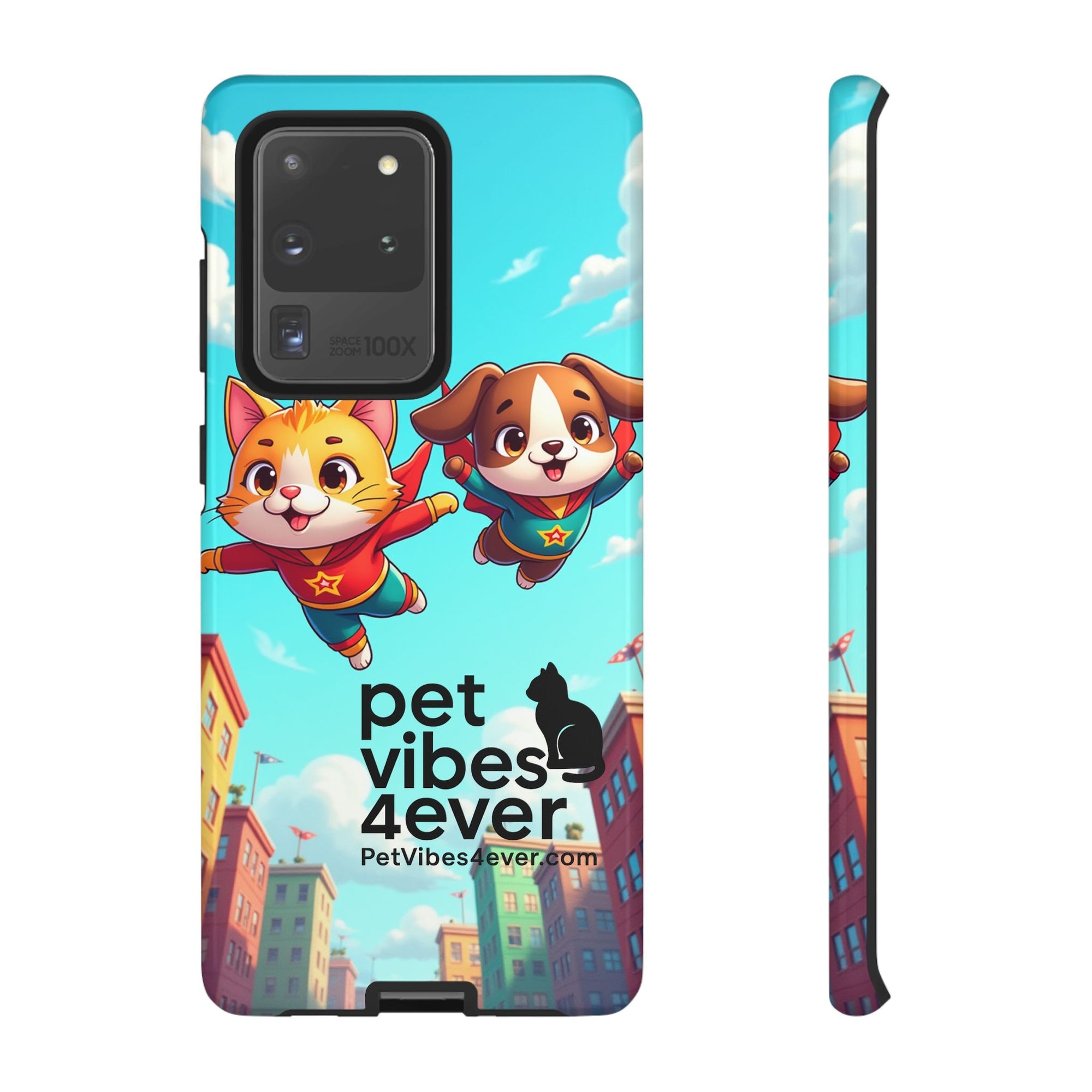 Pet Vibes Forever Tough Phone Cases, Cute Dog and Cat Design, Pet Lover Gift, Fun Phone Accessory, Animal Theme Decor