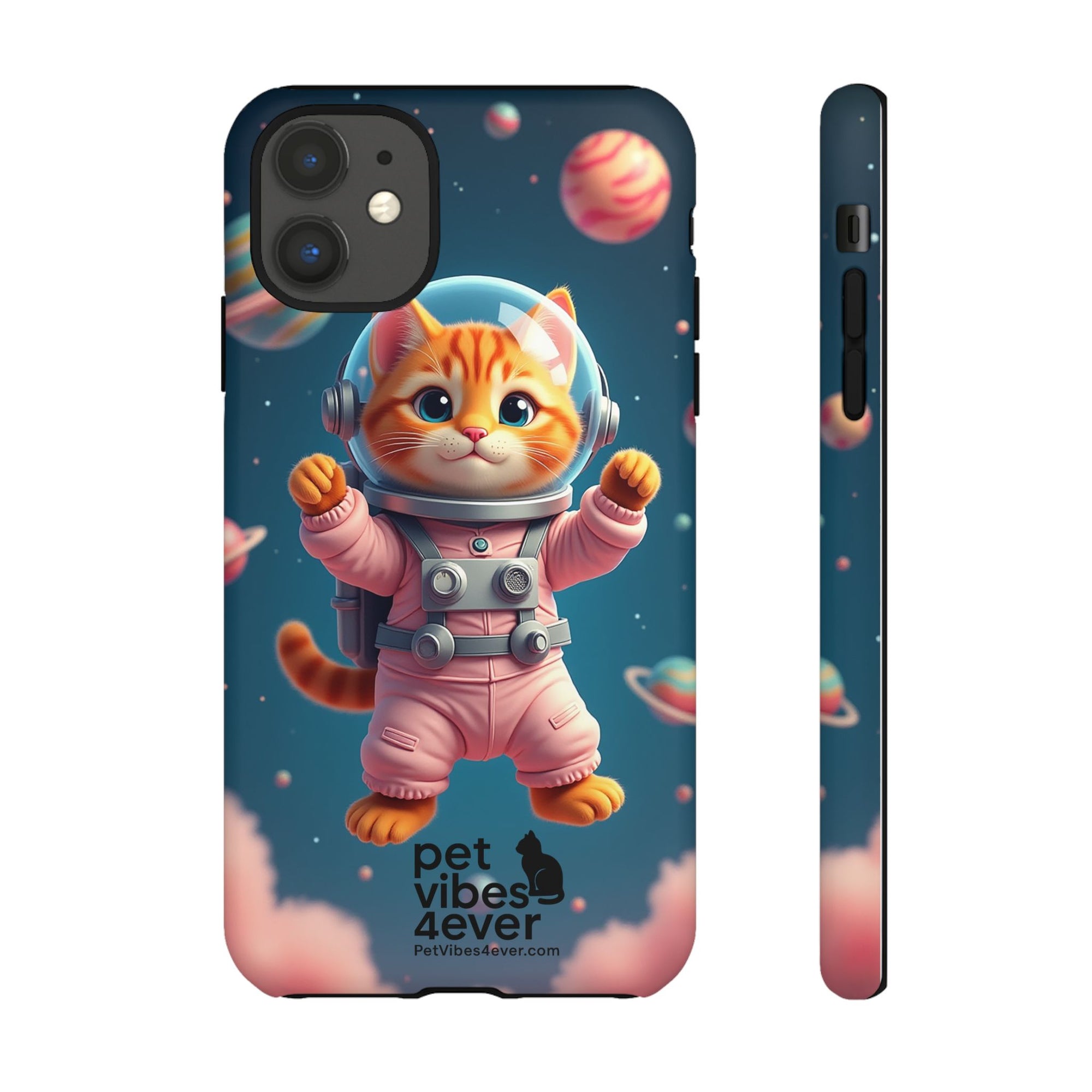 Cute Cat Phone Case, Cat Lovers Gift, Astrological Accessories, Fun Tech Gear, Space Theme Phone Cover
