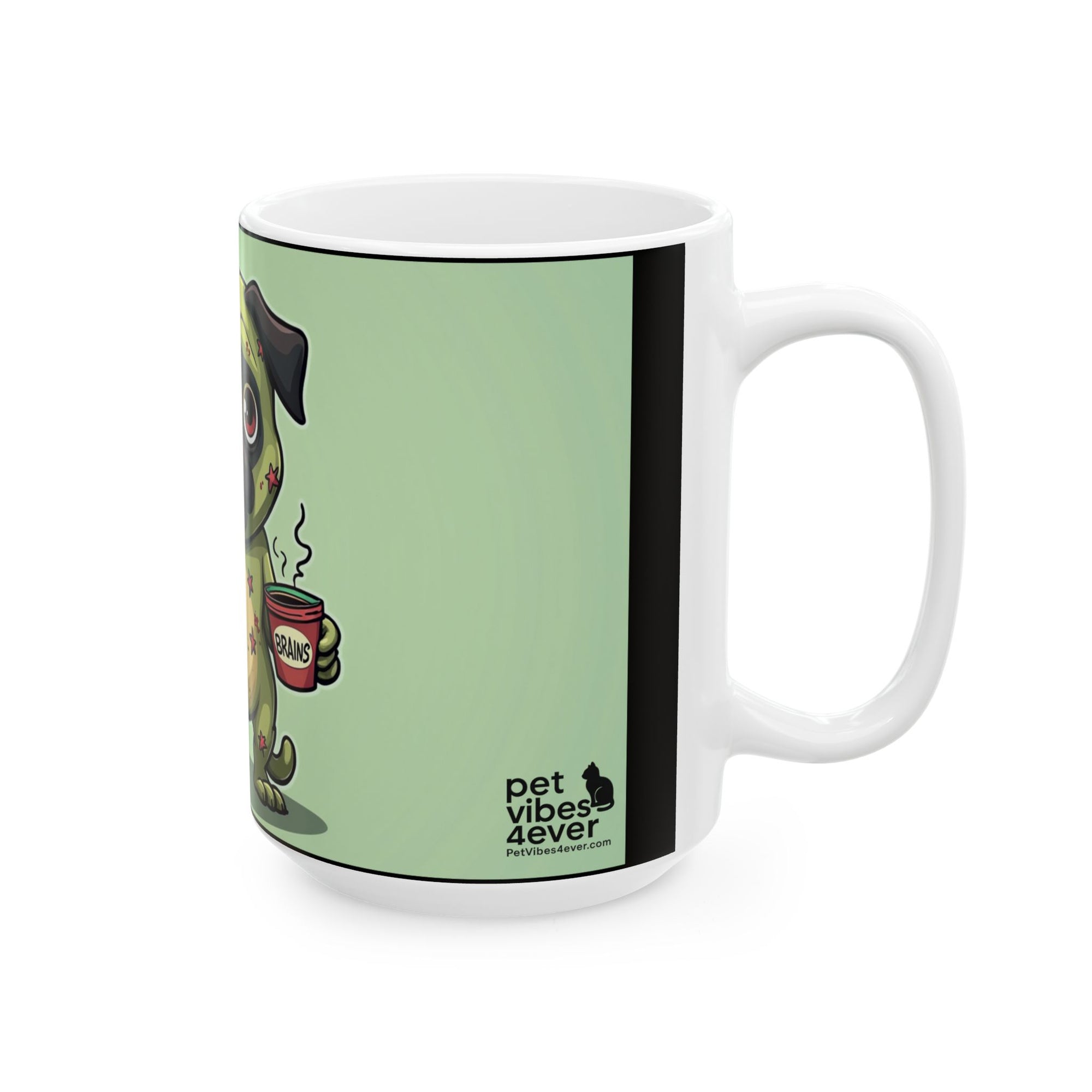 Cute Pug Zombie Mug, Funny Coffee Cup for Pet Lovers, Halloween Gift, Home Decor, Dog Lover's Present