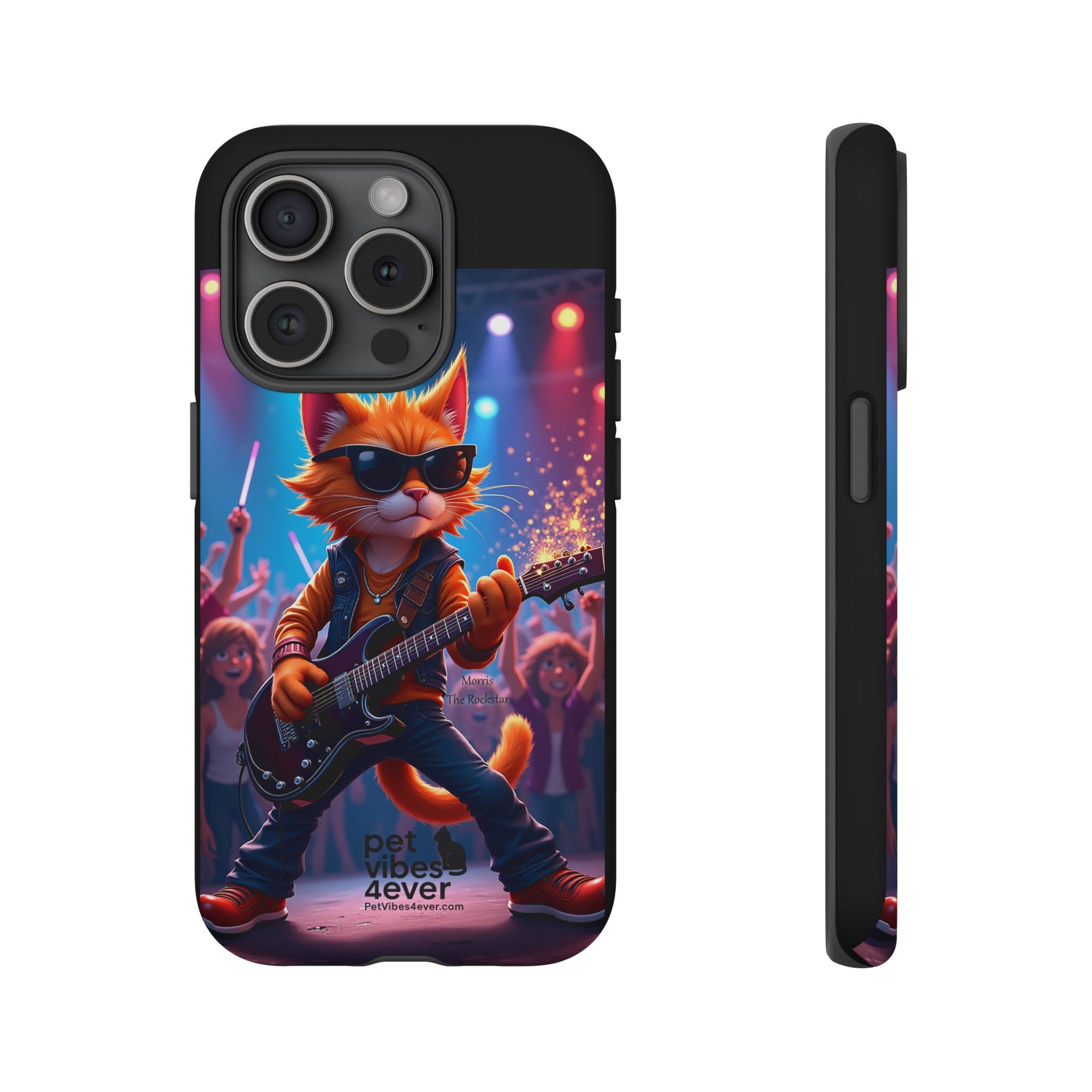 Rocking Cat Phone Case, Fun Cat Phone Cover, Cool Pet Vibes Gift, Music Lover Accessory, Unique Cat Phone Case