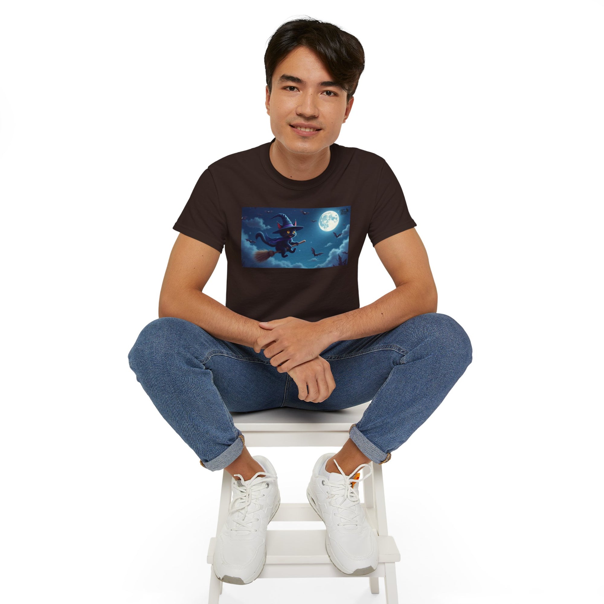 Moonlit Witch Unisex Tee | Spooky Vibes, Halloween Must-Have, Cozy Gift, Comfortable Everyday Wear, Magical Spirit Apparel