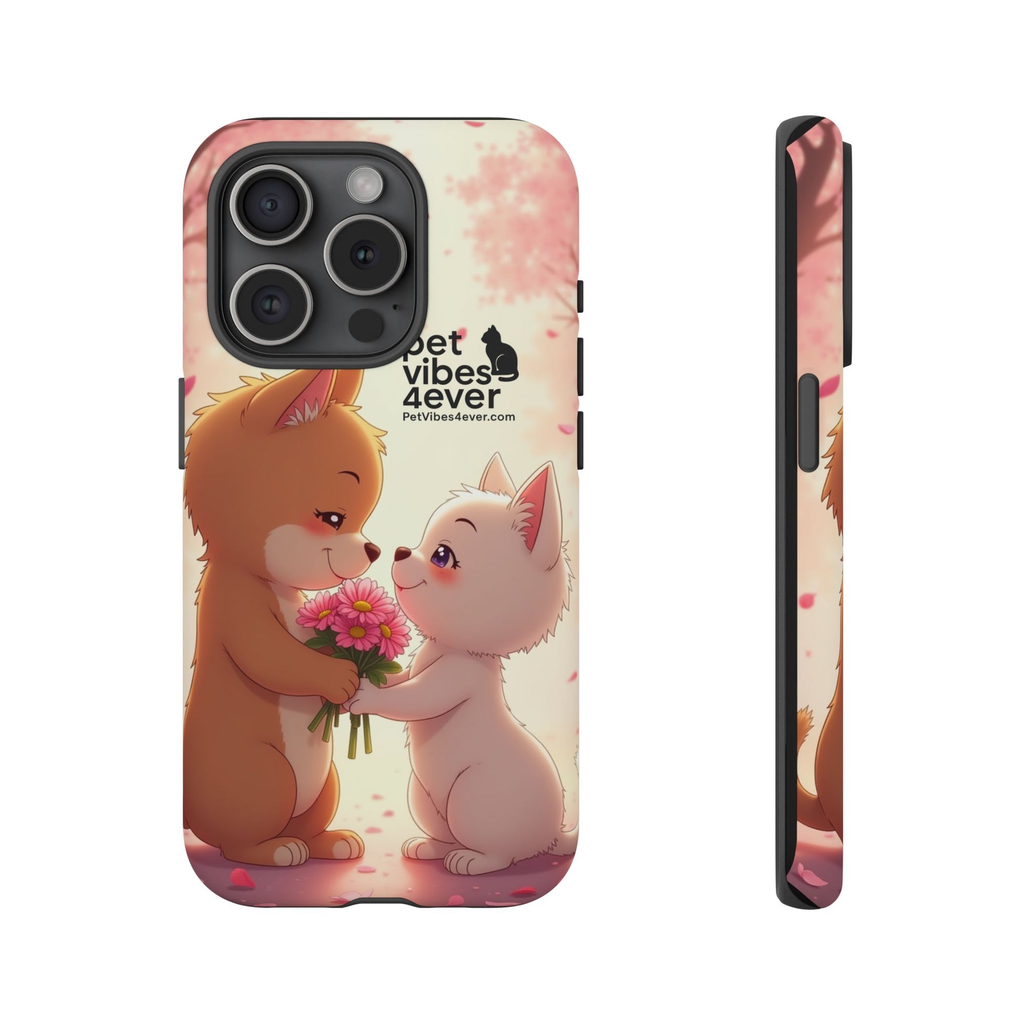 Cute Pet Phone Case, Animal Lovers Gift, Valentine’s Day Present, Custom Phone Cover, Happy Couple Design, Pet Vibes Forever