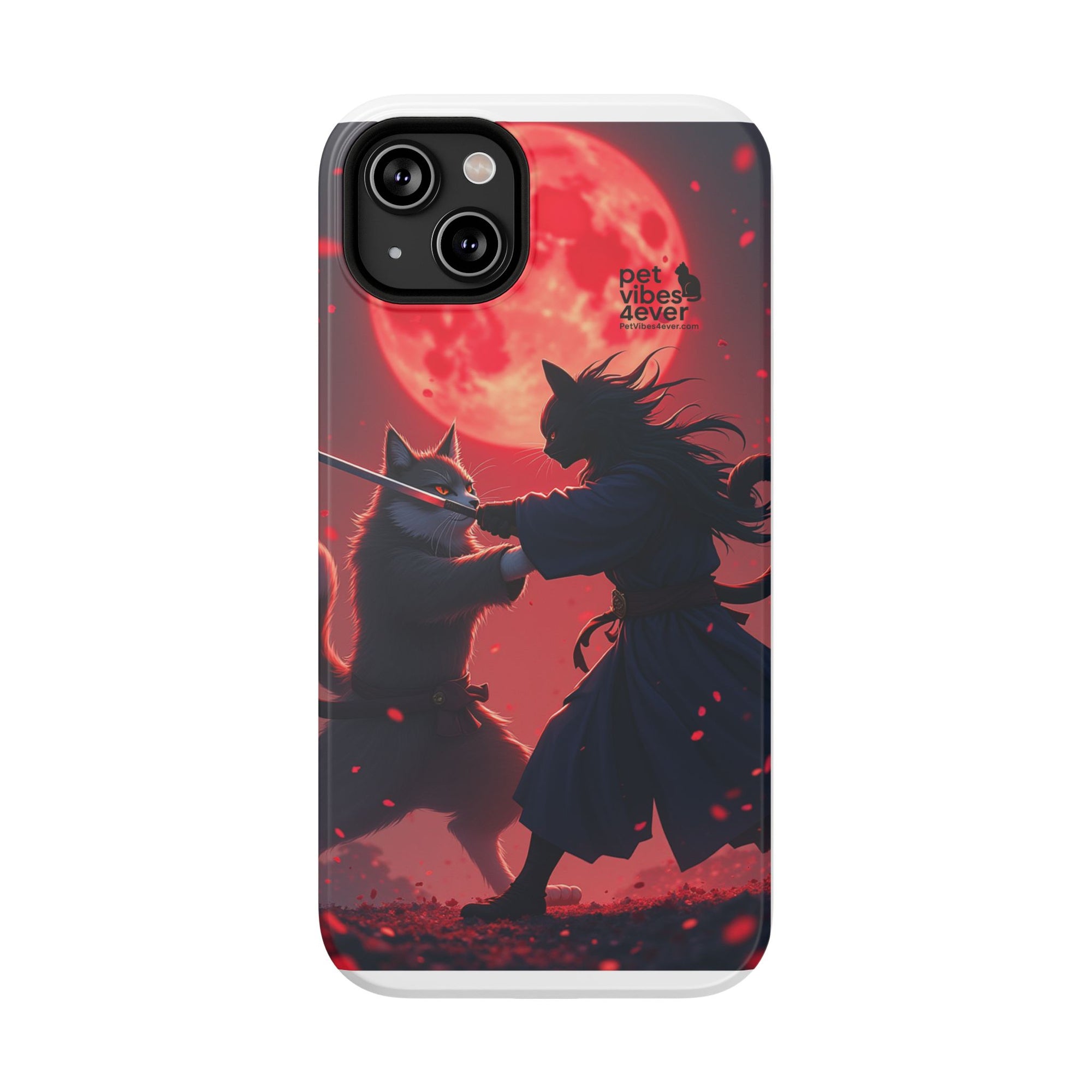 Samurai Cat Phone Case – Impact-Resistant, Pet Lovers, Cool Tech Accessories, Anime Aesthetic, Unique Gifts