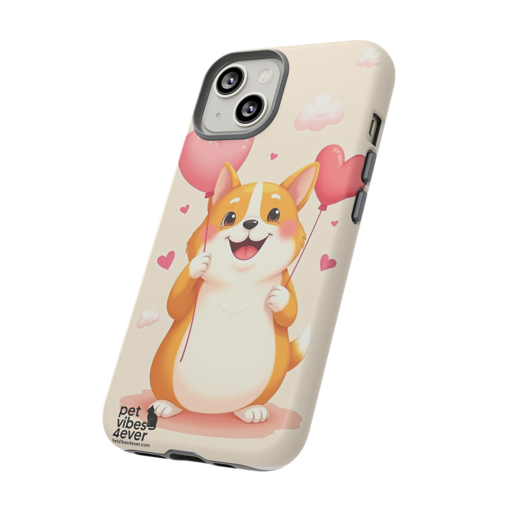 Corgi Love Phone Case, Cute Pet Gift, Animal Lover Accessory, Custom Phone Cover, Valentine's Day Gift