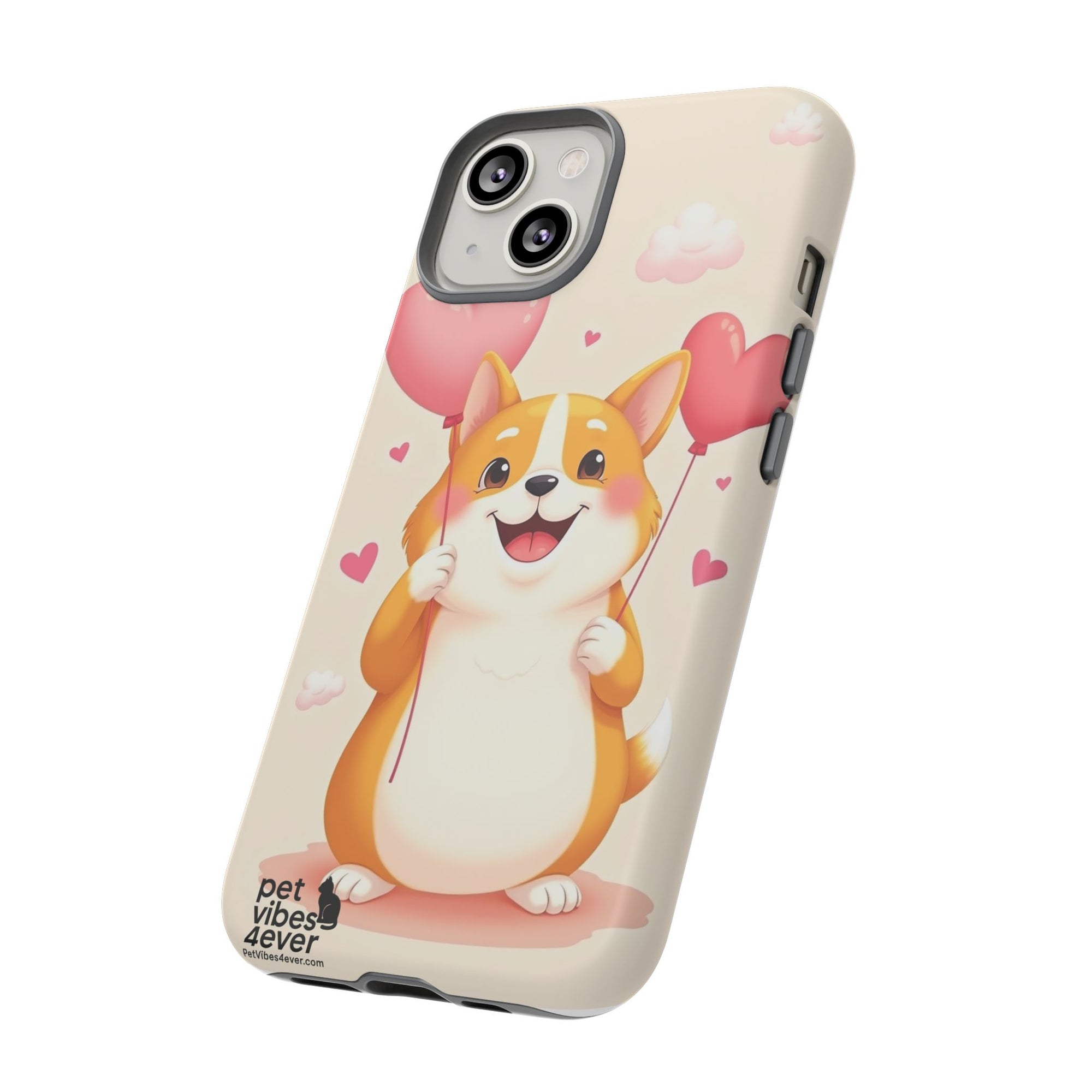 Corgi Love Phone Case, Cute Pet Gift, Animal Lover Accessory, Custom Phone Cover, Valentine's Day Gift