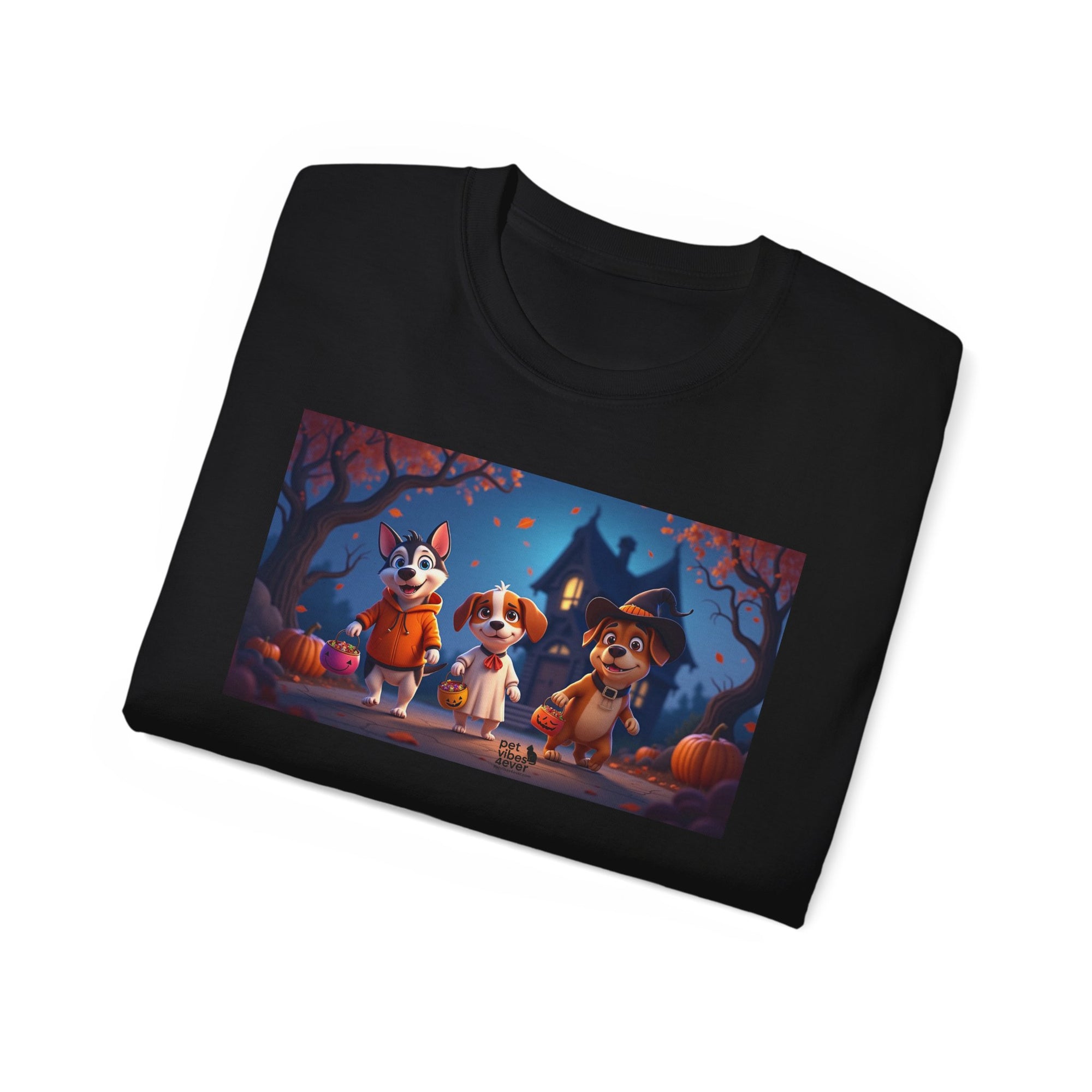 Whimsical Halloween Animal Tee, Unisex Cotton Shirt, Cute Graphic Tee, Fall Festival Apparel, Spooky Season Gift