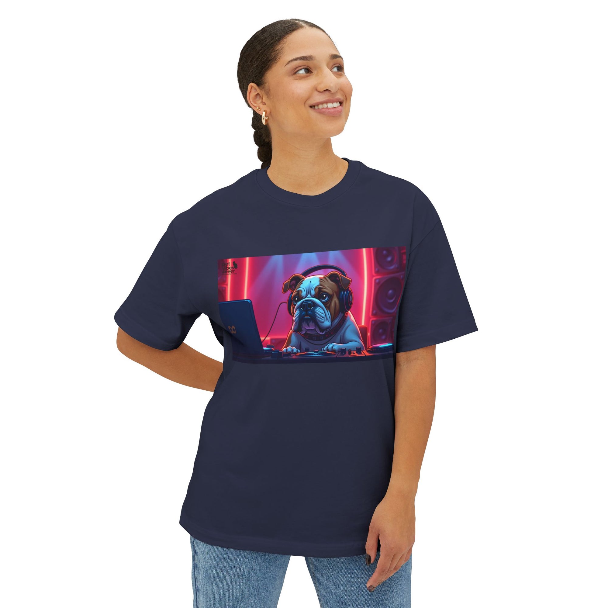 DJ Dog Graphic Tee, Trendy Unisex Oversized T-Shirt, Music Lover Gift, Casual Streetwear, Pet Lover Apparel