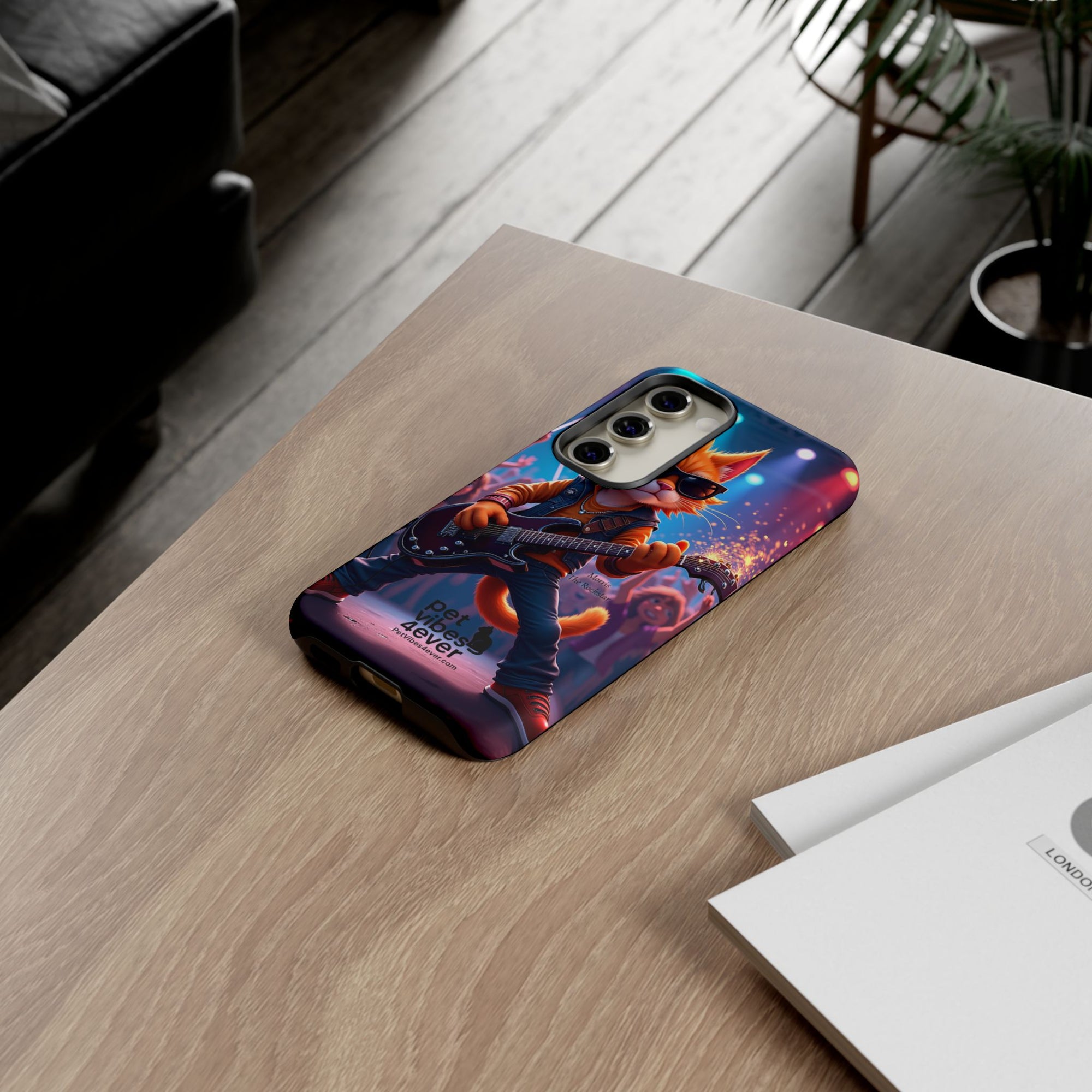 Guitar Cat Phone Case | Fun Pet Vibes | Unique Gift for Cat Lovers, Music Fans, Pet Owners, Birthday, Holidays, Personal Use