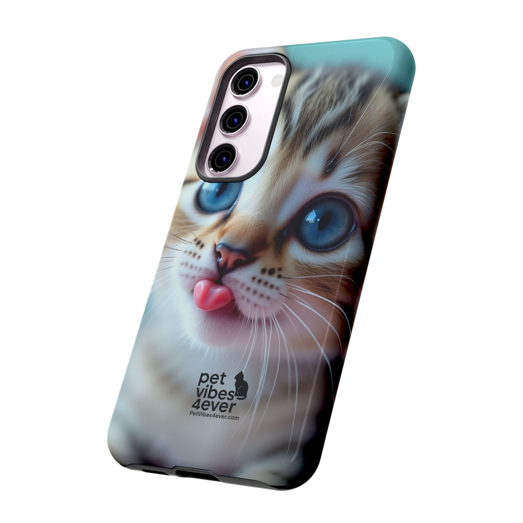 Cute Cat Phone Case, Pet Lover Gift, Durable Phone Cover, Animal Print Case, Cute Kitten Accessory