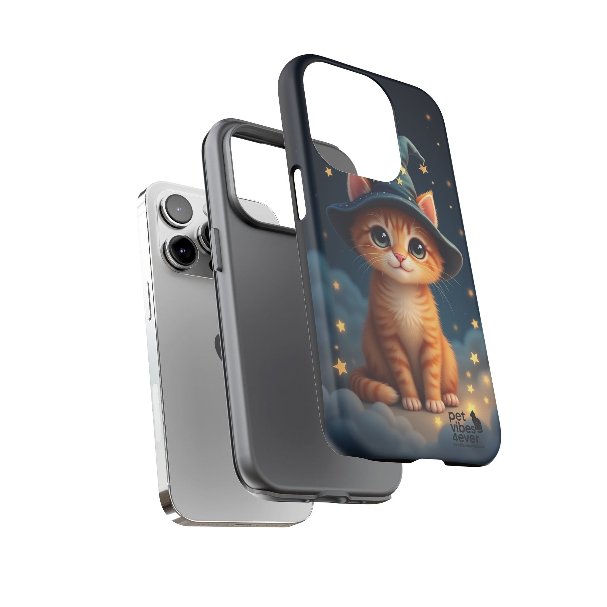 Cat-Themed Phone Case, Cute Cat Case, Pet Lover Gift, Kawaii Phone Accessory, Celestial Cat Design, Stylish Gadget Protector