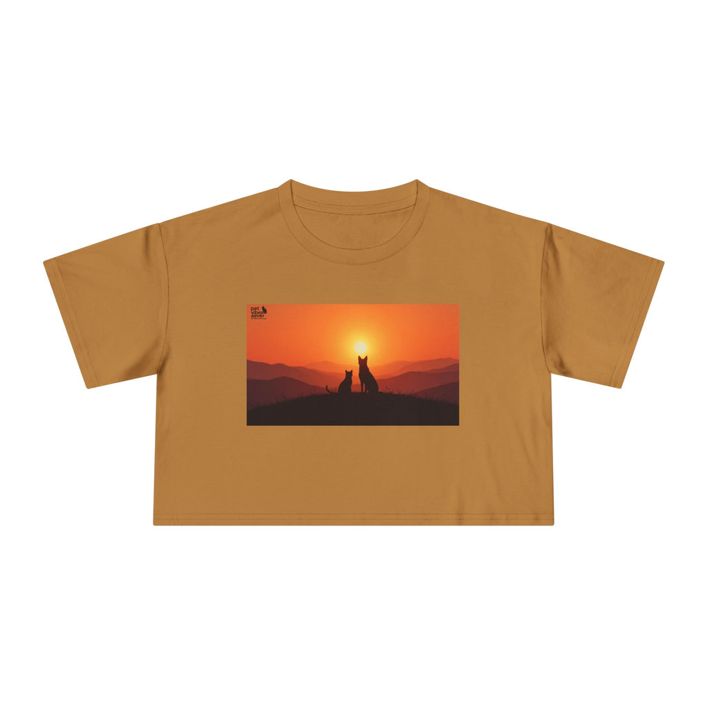 Sunset Lovers Women's Crop Tee, Summer Fashion, Casual Wear, Cute Gift, Nature Tee, Boho Style