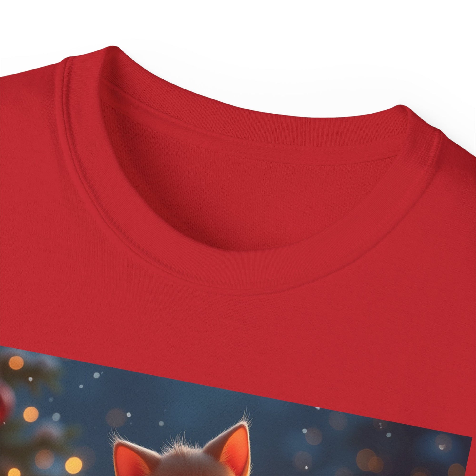 Cute Cat Christmas Tee, Cozy Unisex Cotton Shirt for Cat Lovers, Holiday Gift, Casual Wear, Festive Apparel