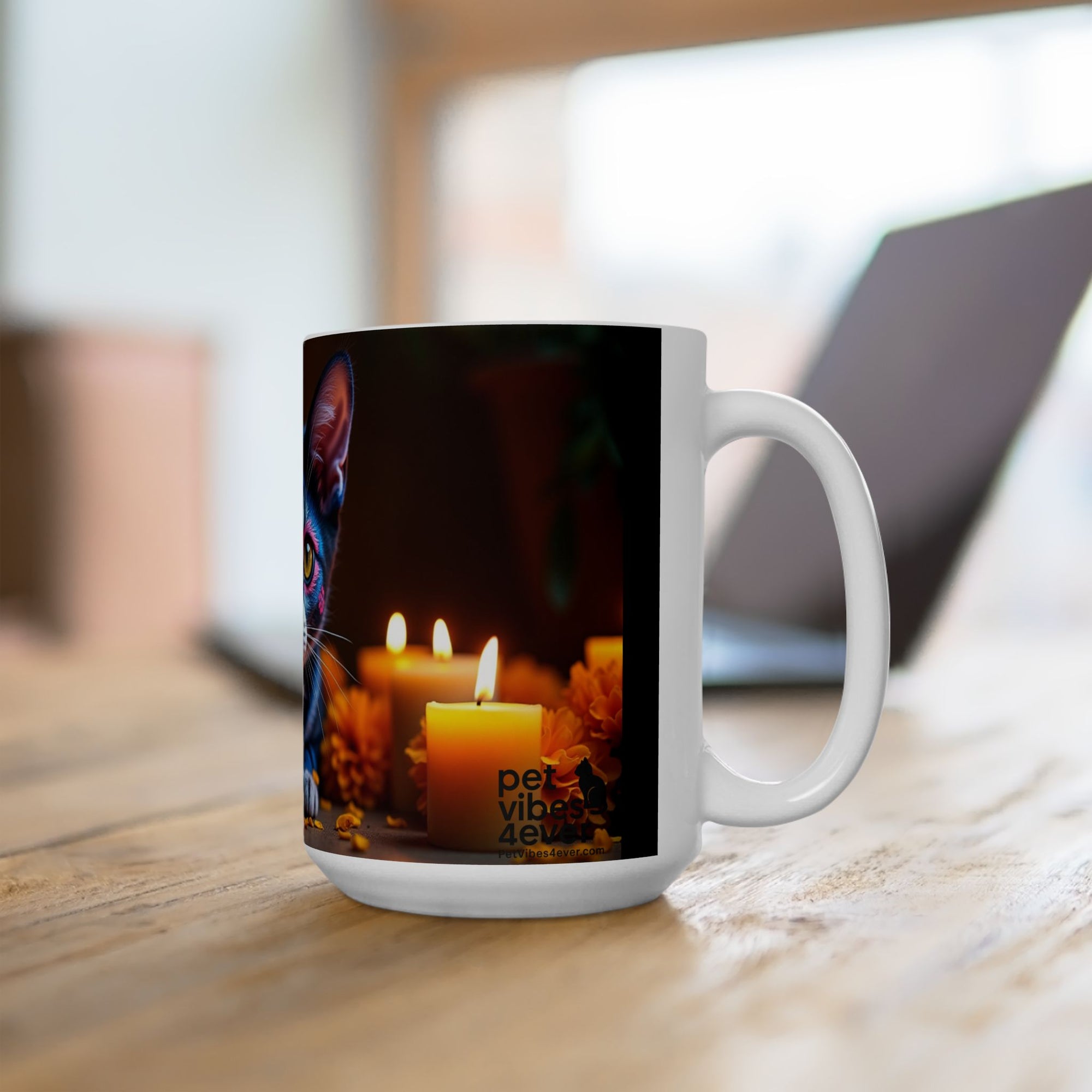 Artistic Cat Ceramic Mug - Vibrant Kitty, Animal Lover Gift, Coffee Tea Cup, Unique Home Decor, Birthday Gift