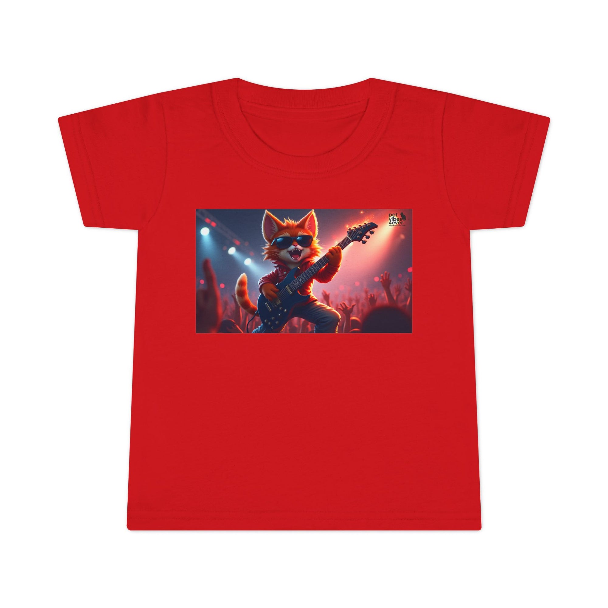 Rockstar Cat Toddler T-Shirt, Cute Graphic Tee for Kids, Birthday Gift, Music Theme Apparel, Fun Kids Outfit, Playful Toddler Top