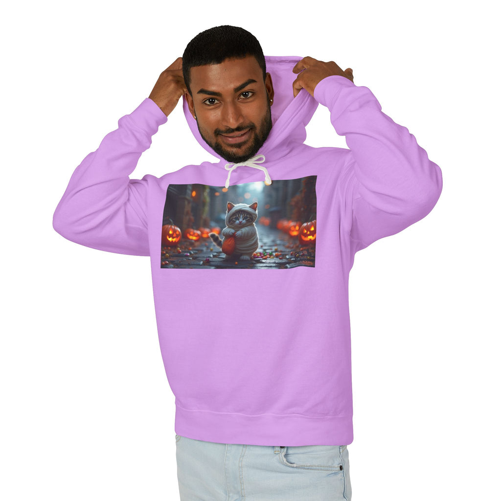 Halloween Cat Unisex Hoodie, Cozy Sweatshirt for Fall, Cute Pumpkin Design, Gift for Cat Lovers, Perfect for Halloween