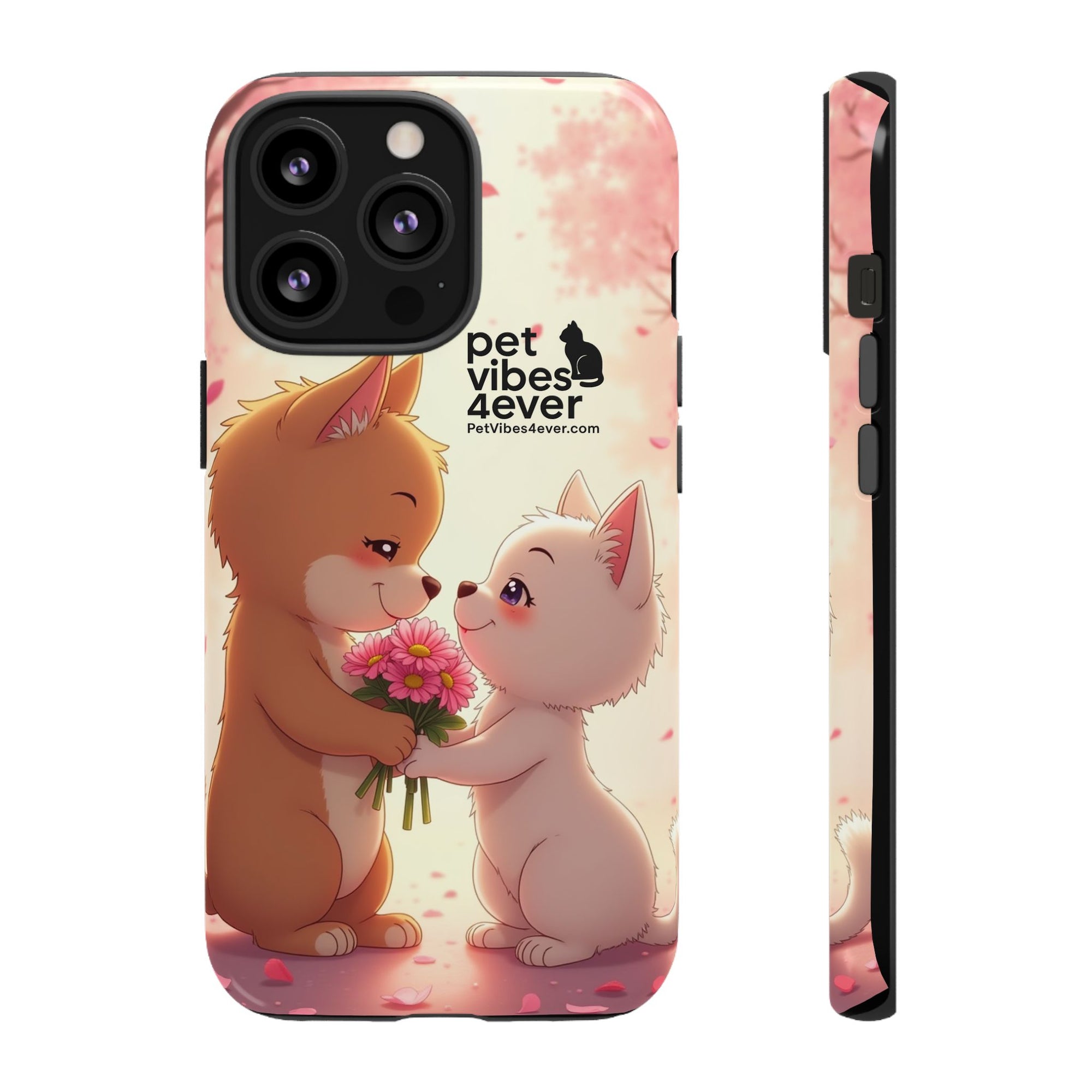Cute Pet Phone Case, Animal Lovers Gift, Valentine’s Day Present, Custom Phone Cover, Happy Couple Design, Pet Vibes Forever