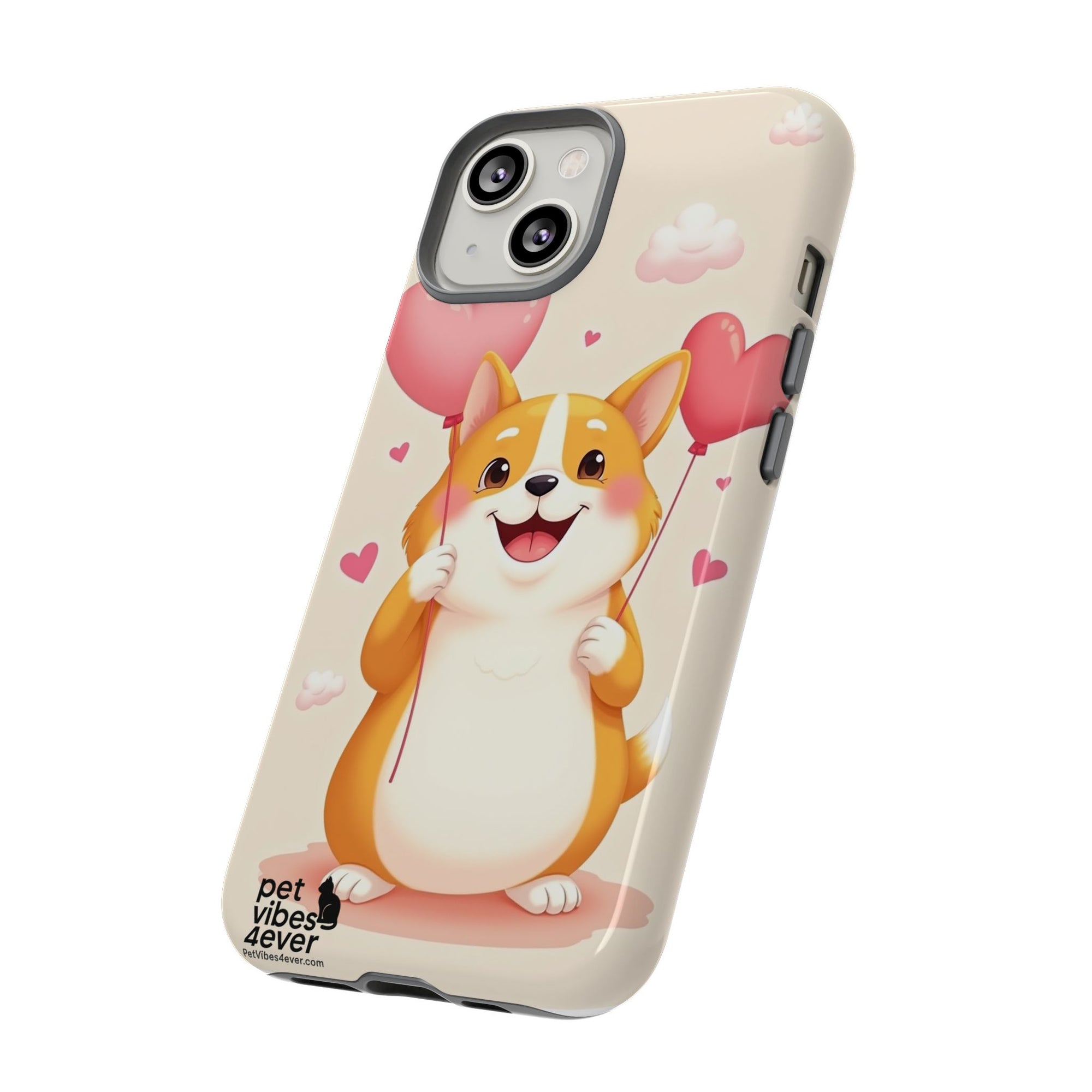 Corgi Love Phone Case, Cute Pet Gift, Animal Lover Accessory, Custom Phone Cover, Valentine's Day Gift