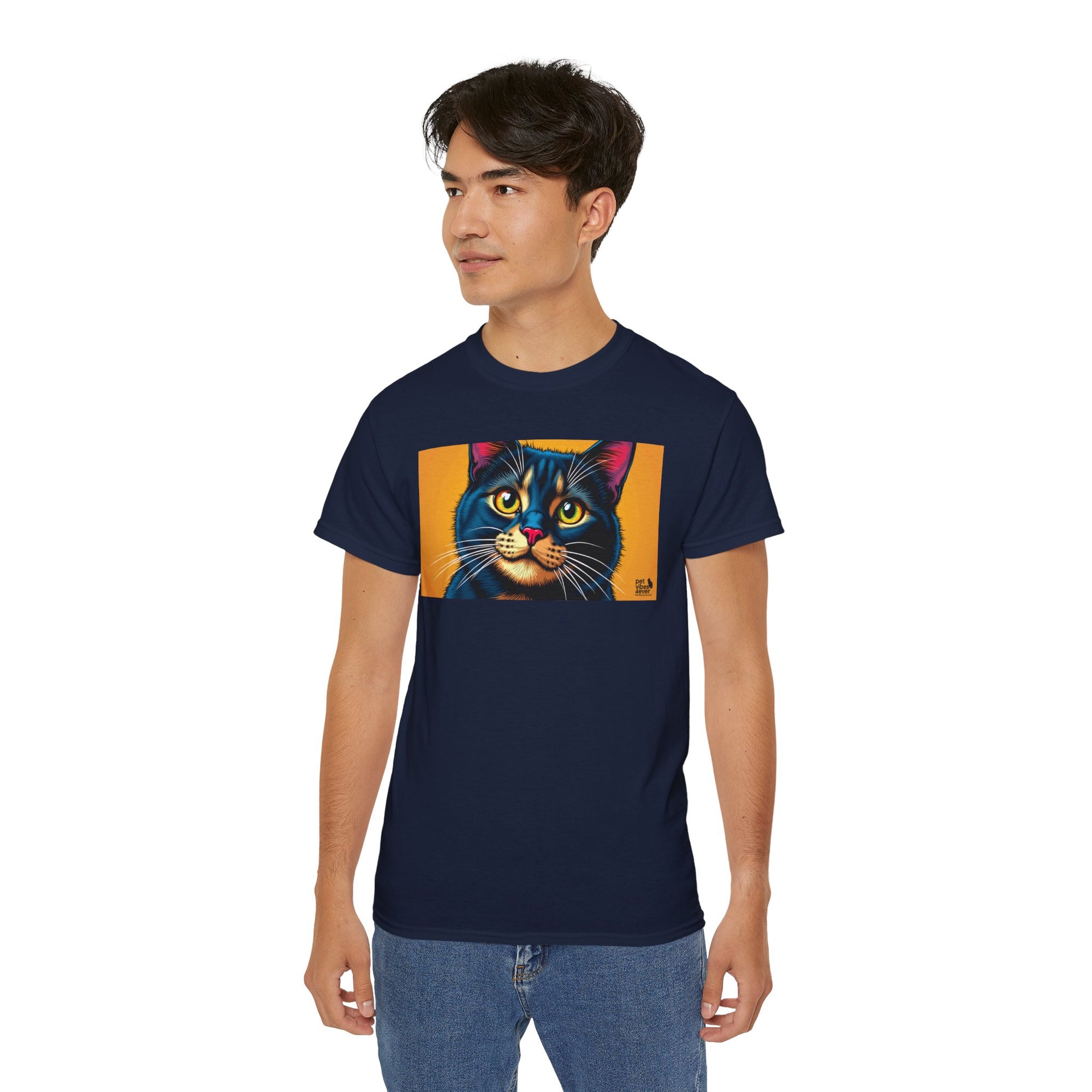 Whimsical Cat Art Tee, Funny Cat Lover Shirt, Gift for Cat Owners, Unique Pet Theme Apparel, Cozy Everyday Wear, Birthday Gift