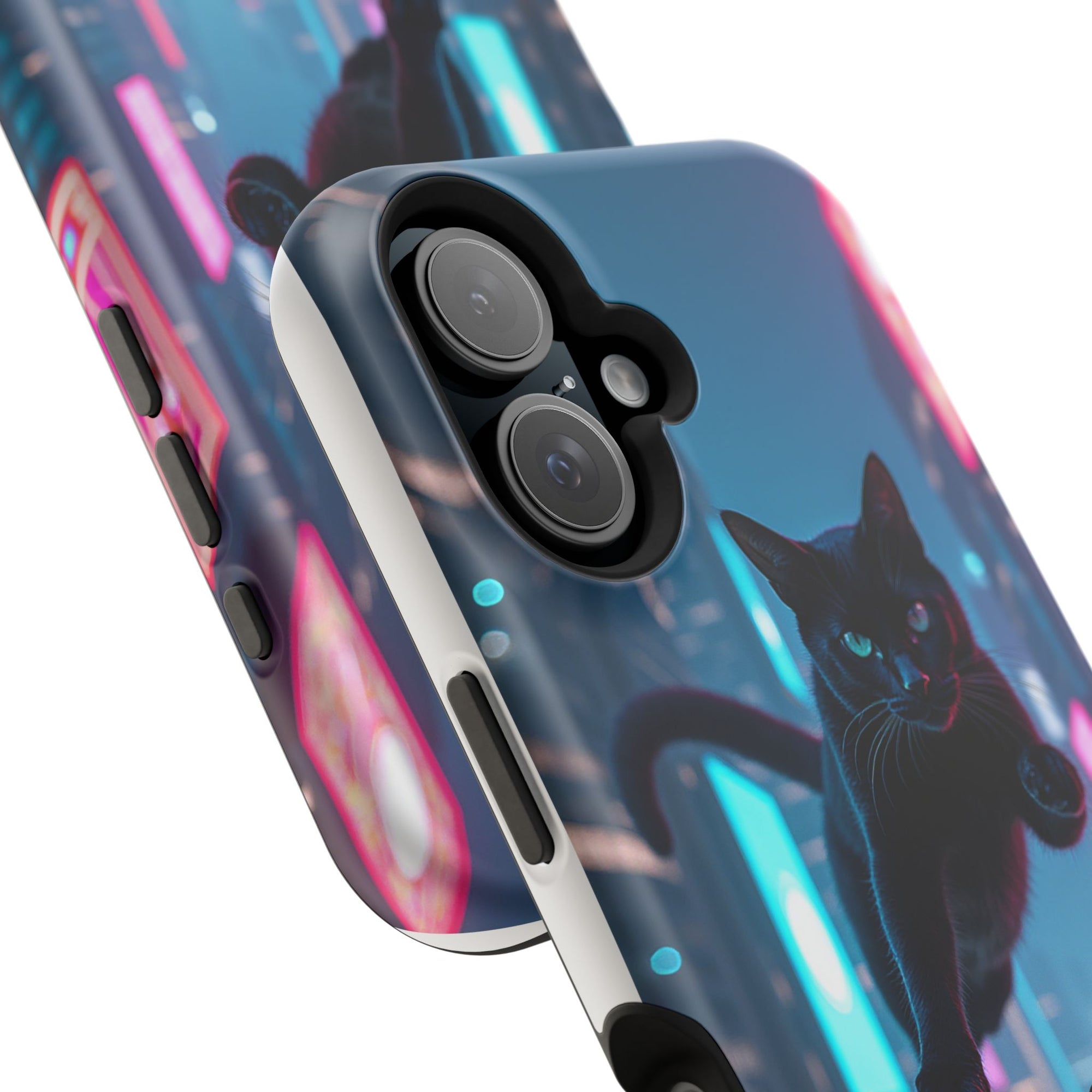 Cat-Themed Phone Case with Pet Vibes Design, Impact-Resistant Phone Case, Gift for Cat Lovers, Cute Pet Merchandise, Stylish Phone Accessory