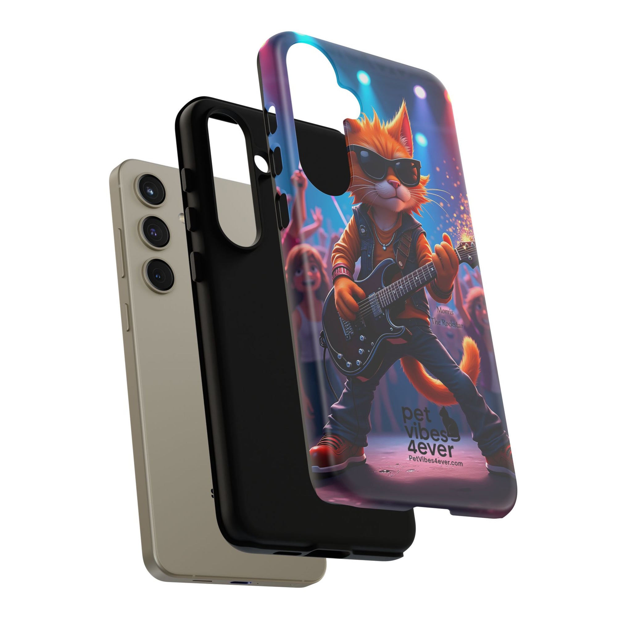 Guitar Cat Phone Case | Fun Pet Vibes | Unique Gift for Cat Lovers, Music Fans, Pet Owners, Birthday, Holidays, Personal Use