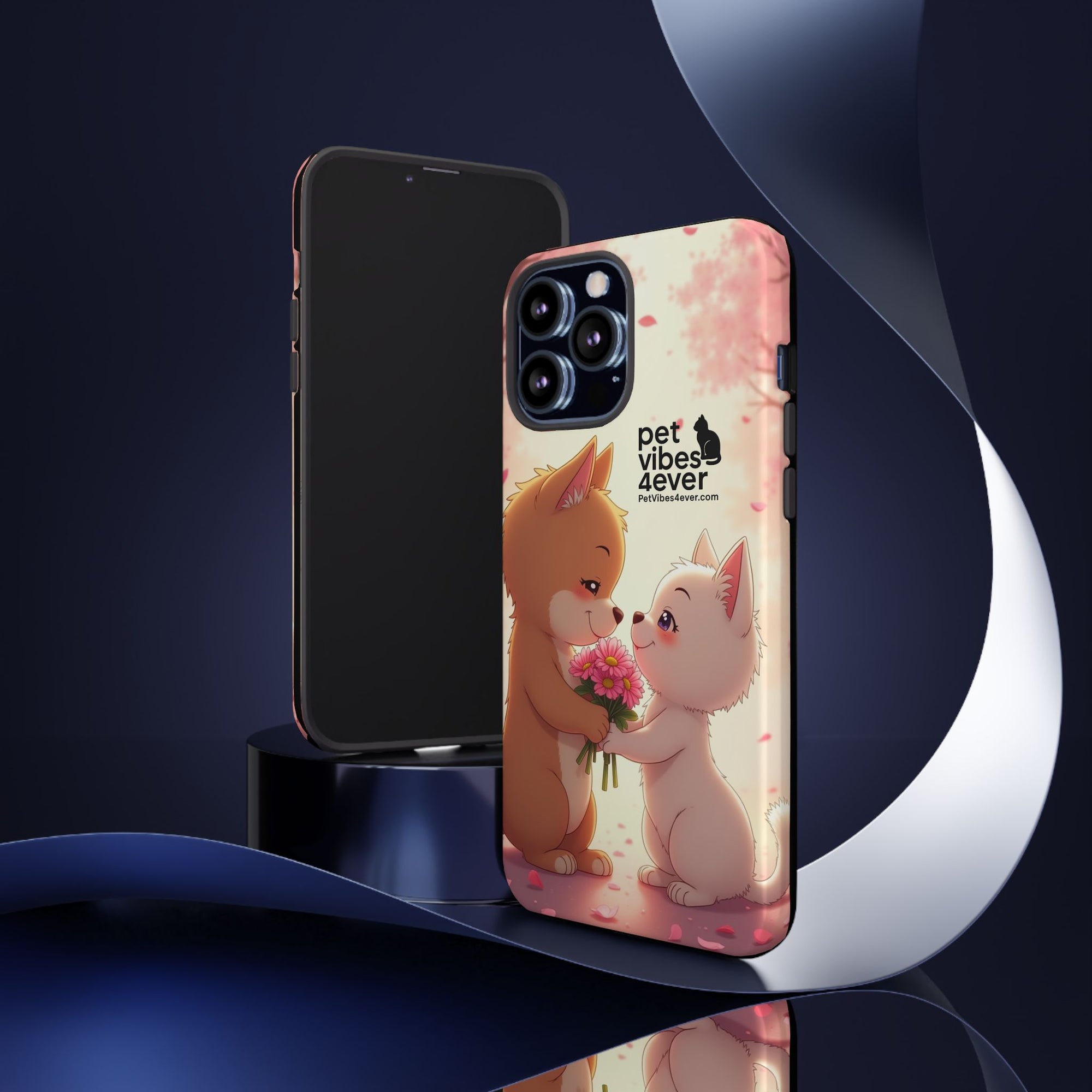 Cute Pet Phone Case, Animal Lovers Gift, Valentine’s Day Present, Custom Phone Cover, Happy Couple Design, Pet Vibes Forever