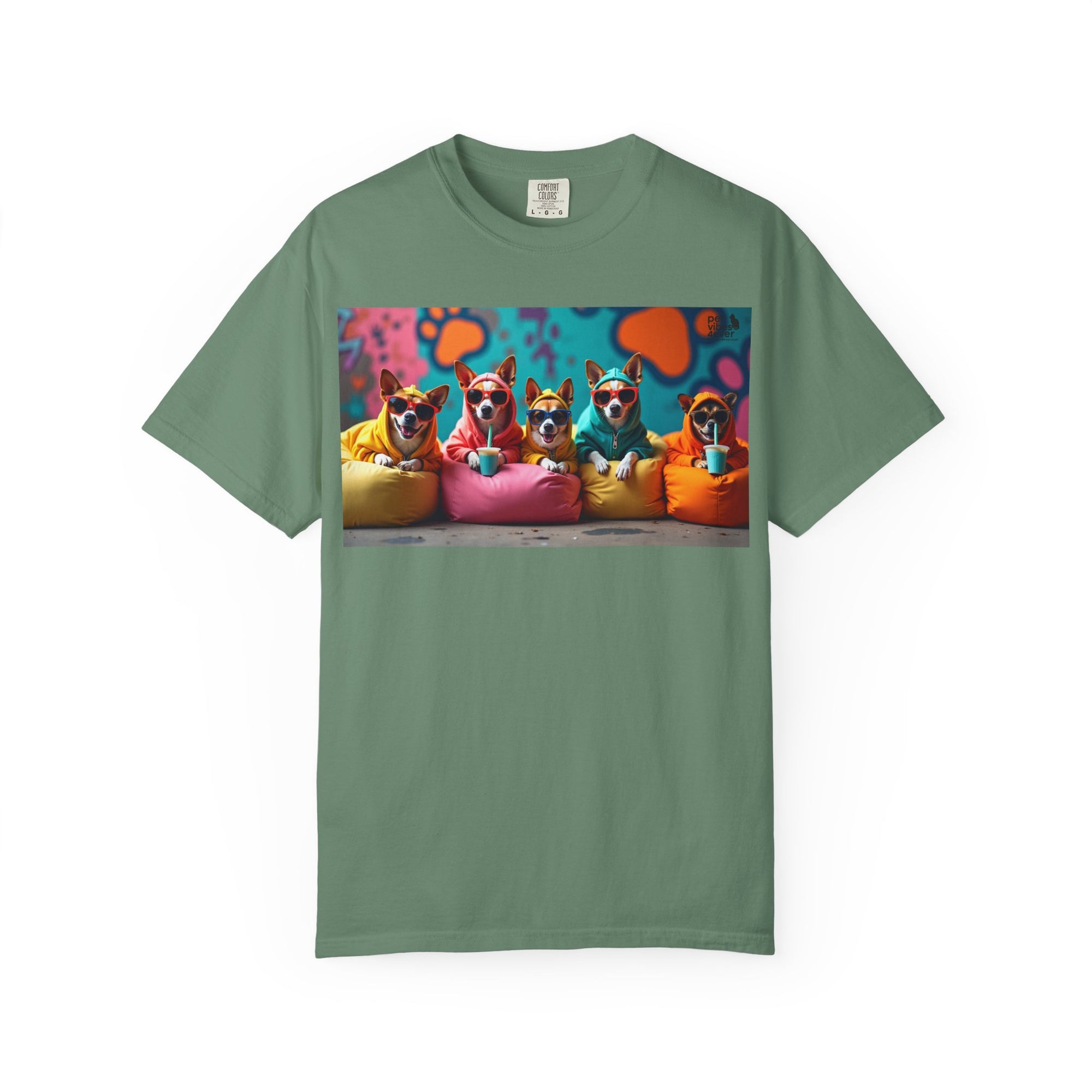 Playful Dog-Themed Unisex Garment-Dyed T-shirt, Pet Lover Gift, Casual Wear, Birthday Party Tee, Colorful Animal Art