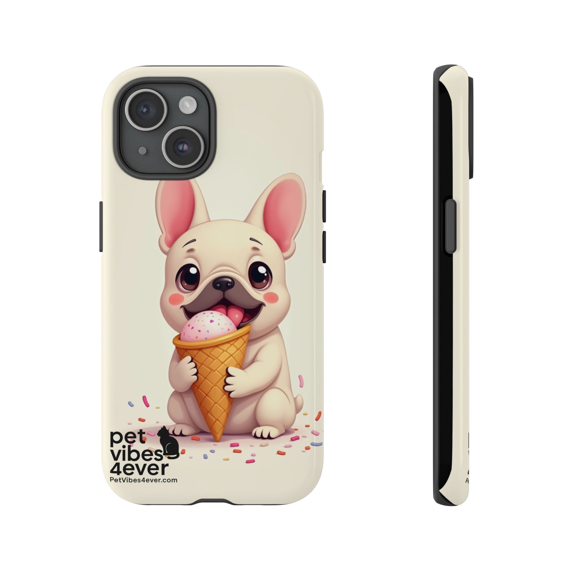 Cute Dog Case, Adorable Puppy Phone Cover, Pet Lover Gift, Ice Cream Design, Fun Accessories for Pet Owners