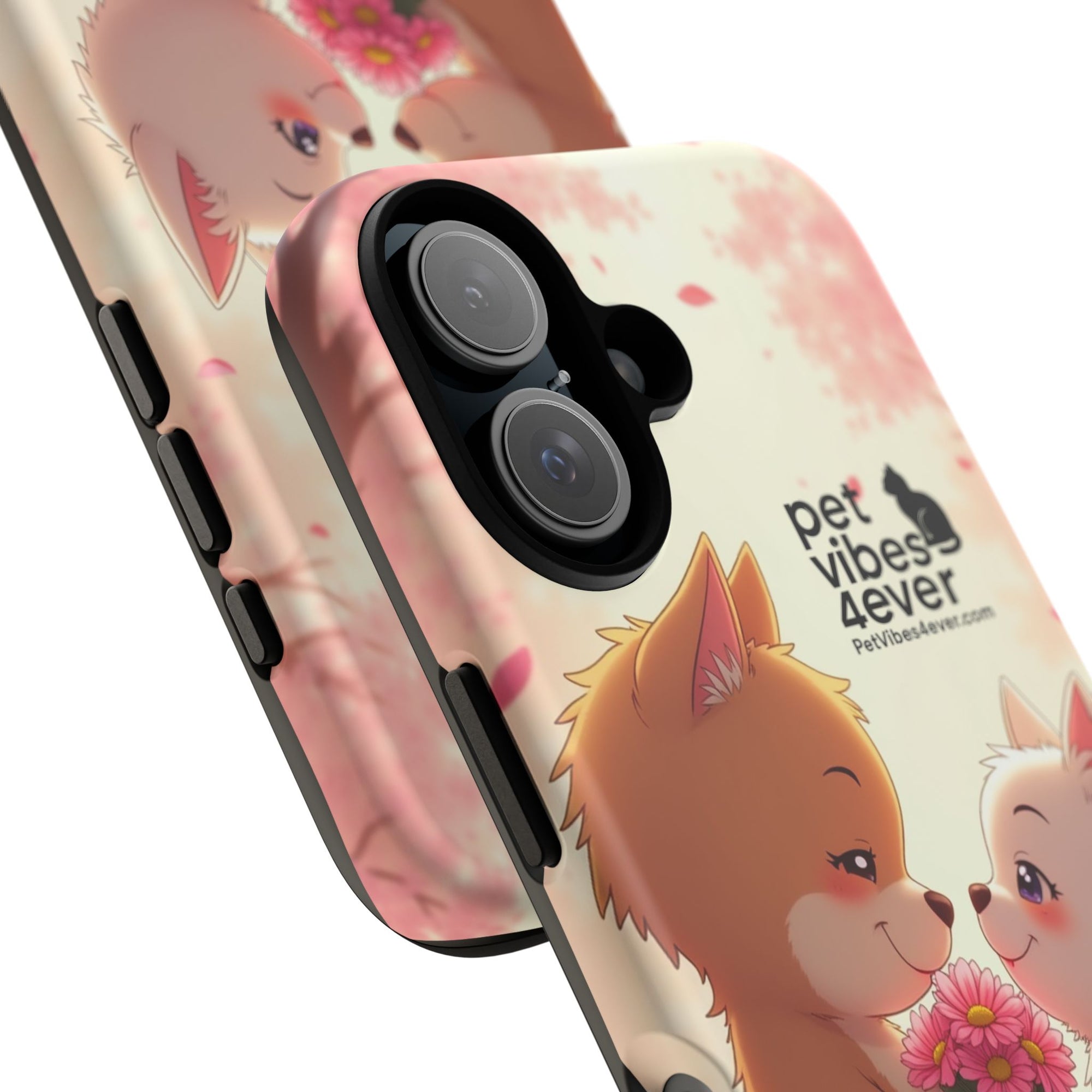 Cute Pet Phone Case, Animal Lovers Gift, Valentine’s Day Present, Custom Phone Cover, Happy Couple Design, Pet Vibes Forever