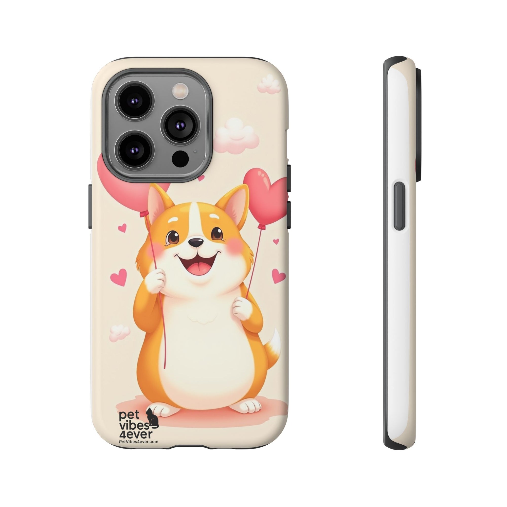 Corgi Love Phone Case, Cute Pet Gift, Animal Lover Accessory, Custom Phone Cover, Valentine's Day Gift