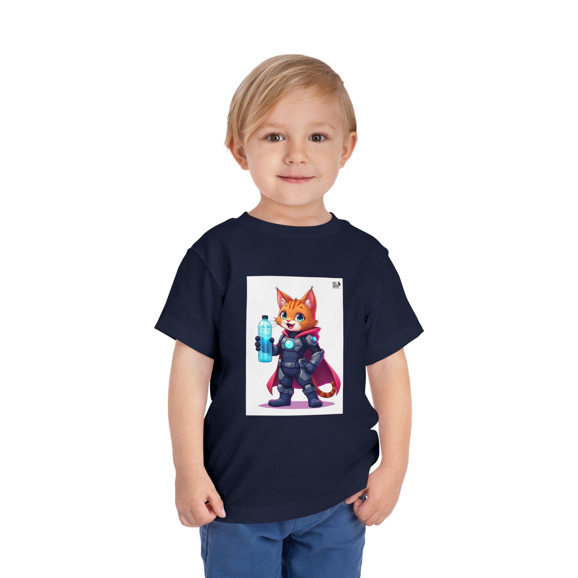 Superhero Cat Toddler Tee, Kids Graphic T-Shirt, Cute Animal Shirt, Birthday Gift, Funny Pet Tee