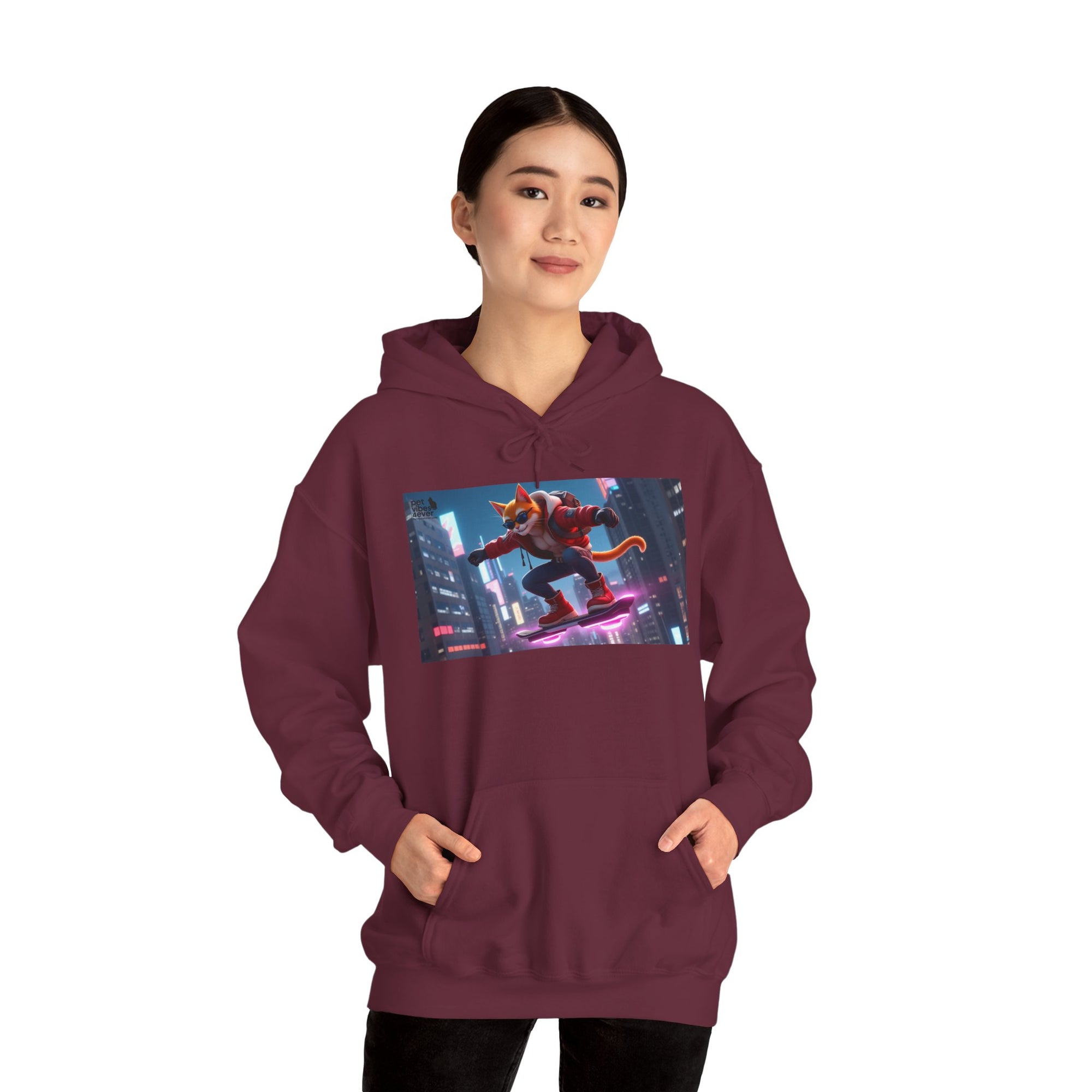 Urban Jungle Unisex Hoodie - Retro Neon Design, Streetwear Sweatshirt, Perfect for Teens, Gift for Video Game Lovers, Cozy Layering