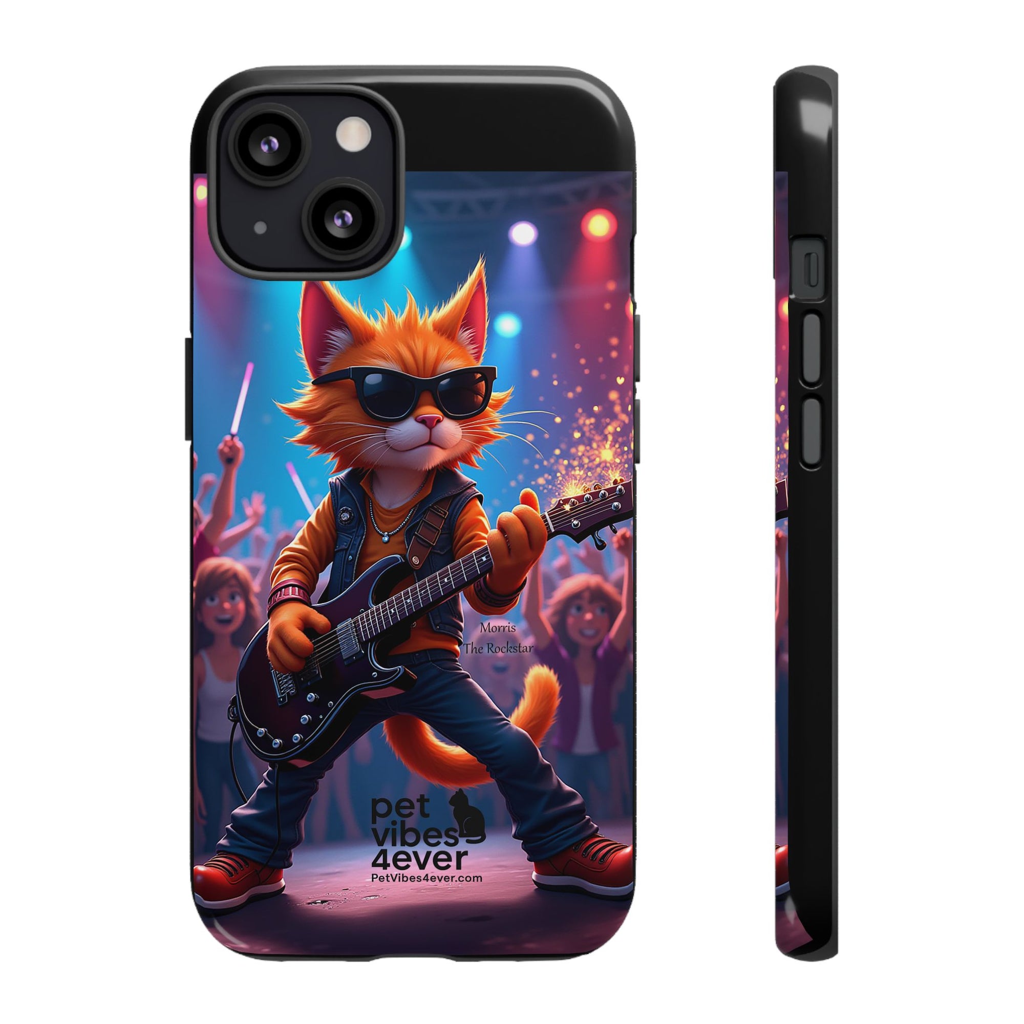Rocking Cat Phone Case, Fun Cat Phone Cover, Cool Pet Vibes Gift, Music Lover Accessory, Unique Cat Phone Case