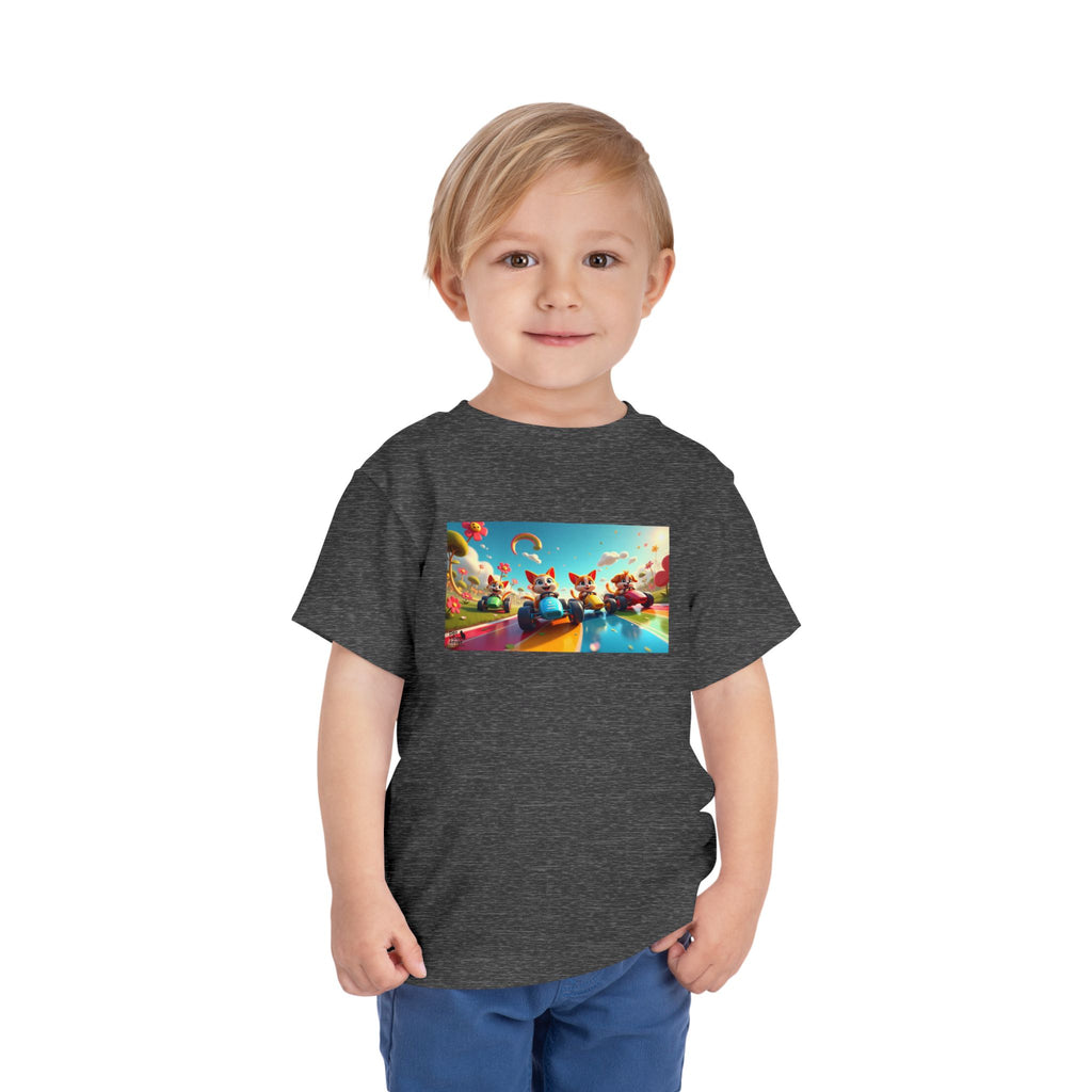 Colorful Toddler Short Sleeve Tee, Fun Kids T-Shirt, Summer Playwear, Birthday Gift, Rainbow Design Tee, Everyday Playwear