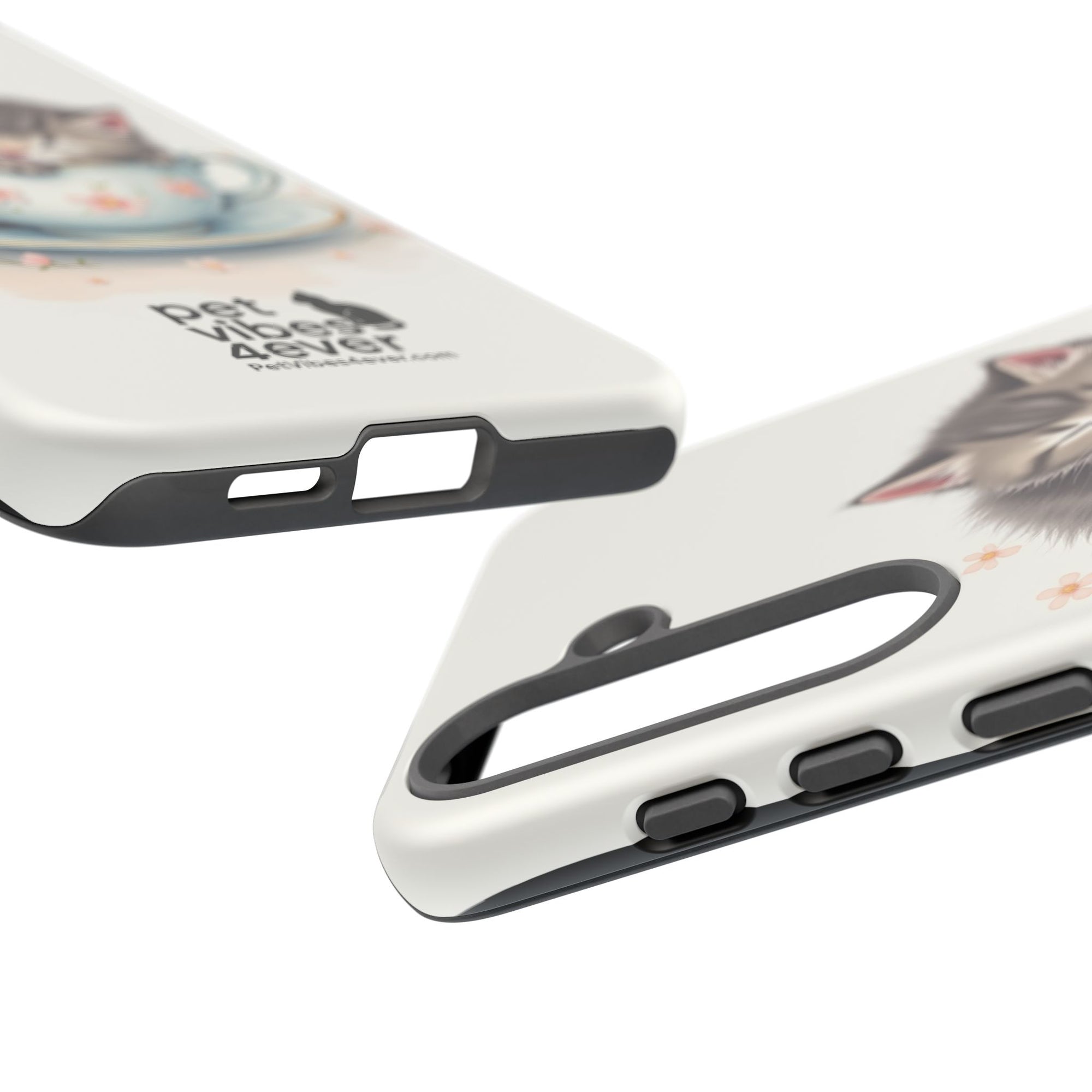 Cute Cat Phone Case, Pet Lover Gift, Soft Kitty Design, Floral Tech Accessory, Unique Animal Case, iPhone Cover, Birthday Present