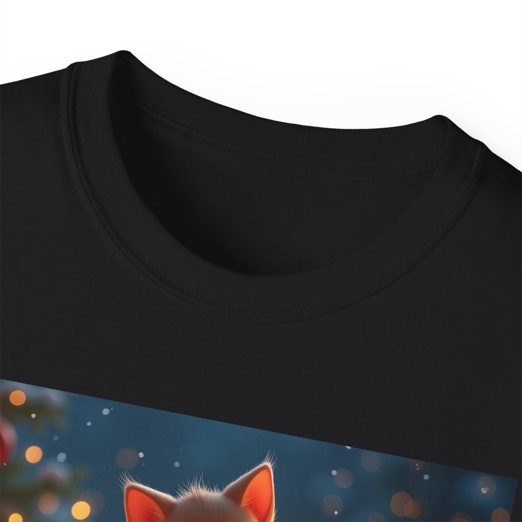 Cute Cat Christmas Tee, Cozy Unisex Cotton Shirt for Cat Lovers, Holiday Gift, Casual Wear, Festive Apparel