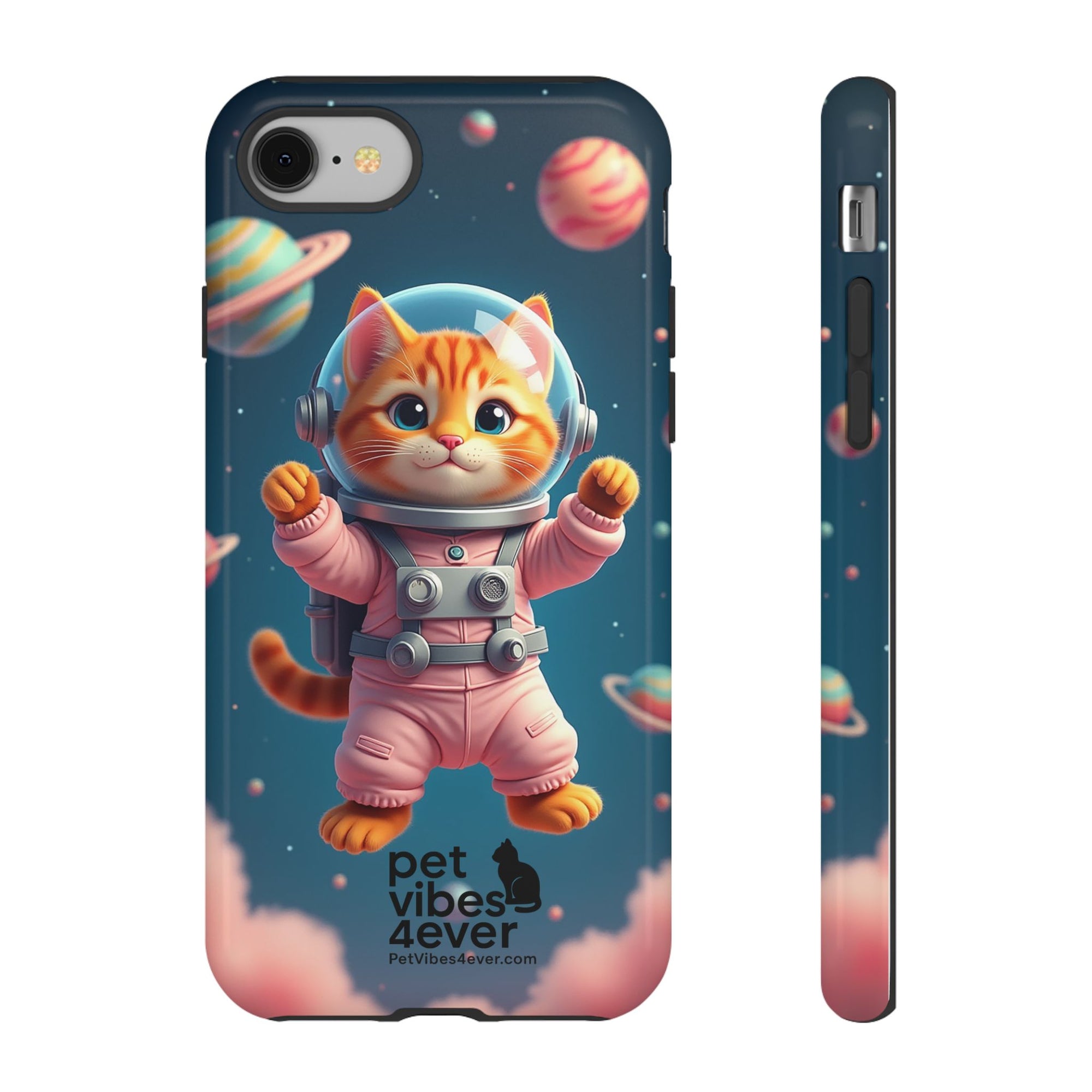 Cute Cat Phone Case, Cat Lovers Gift, Astrological Accessories, Fun Tech Gear, Space Theme Phone Cover