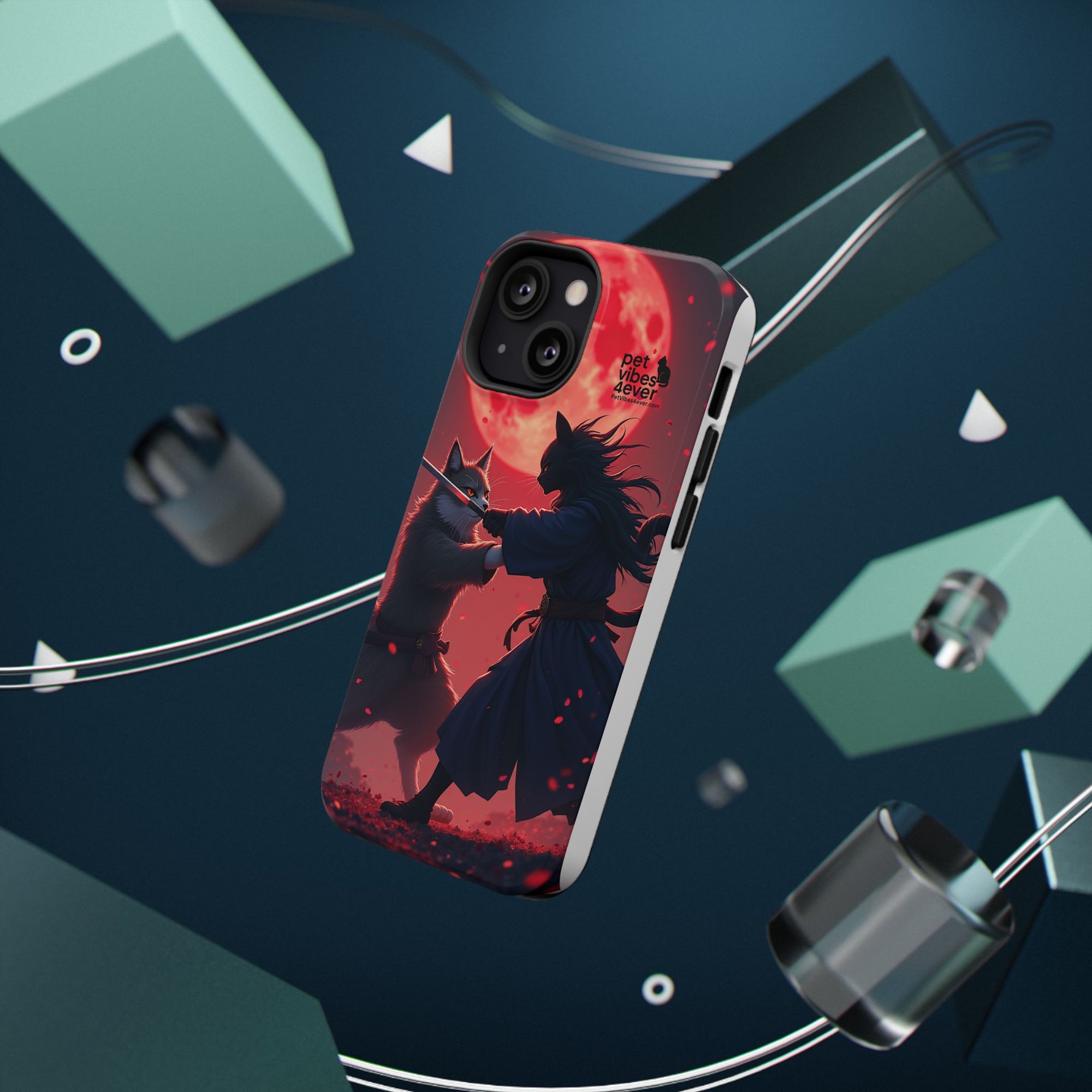 Samurai Cat Phone Case – Impact-Resistant, Pet Lovers, Cool Tech Accessories, Anime Aesthetic, Unique Gifts