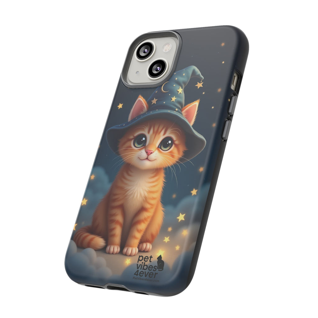 Cat-Themed Phone Case, Cute Cat Case, Pet Lover Gift, Kawaii Phone Accessory, Celestial Cat Design, Stylish Gadget Protector
