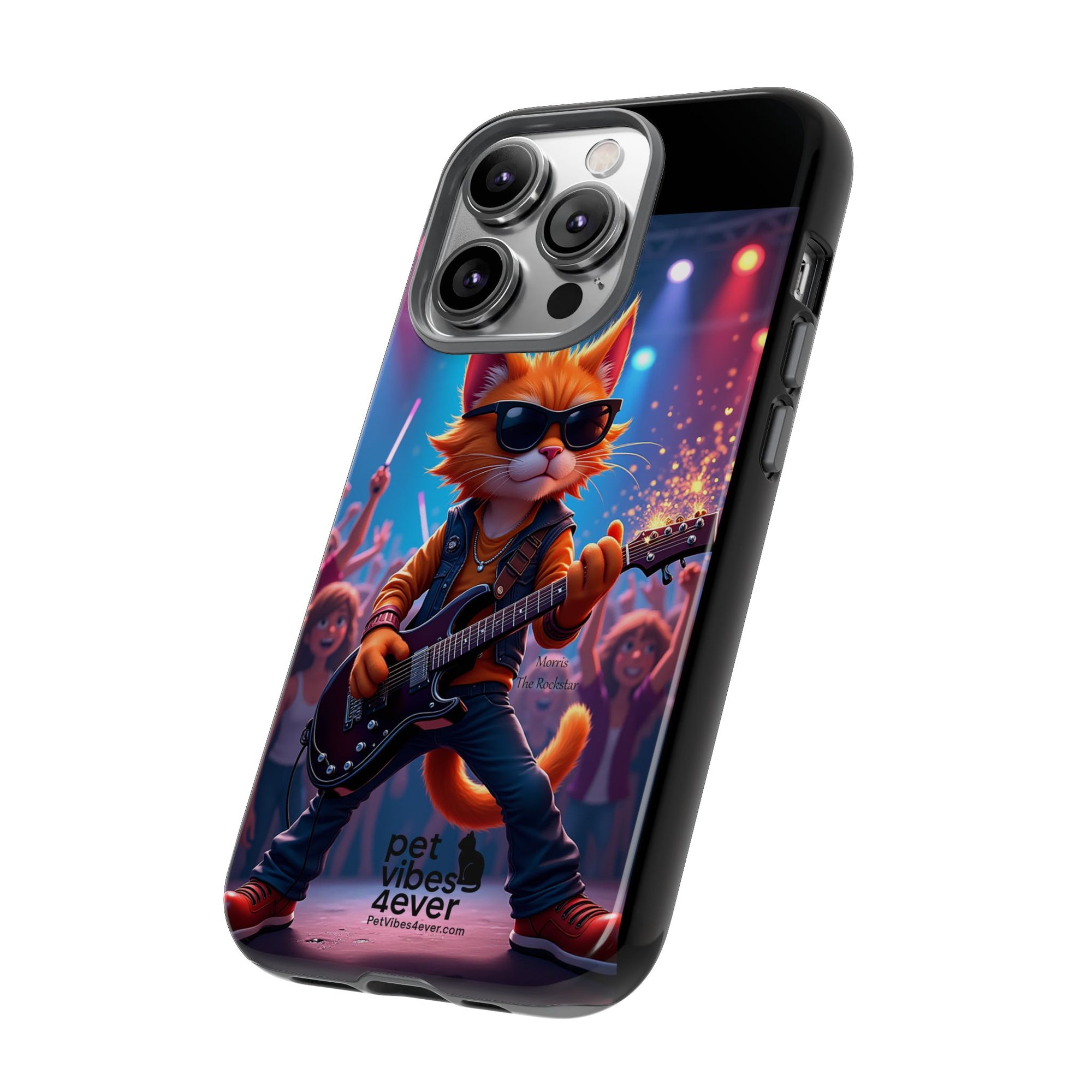 Rocking Cat Phone Case, Fun Cat Phone Cover, Cool Pet Vibes Gift, Music Lover Accessory, Unique Cat Phone Case