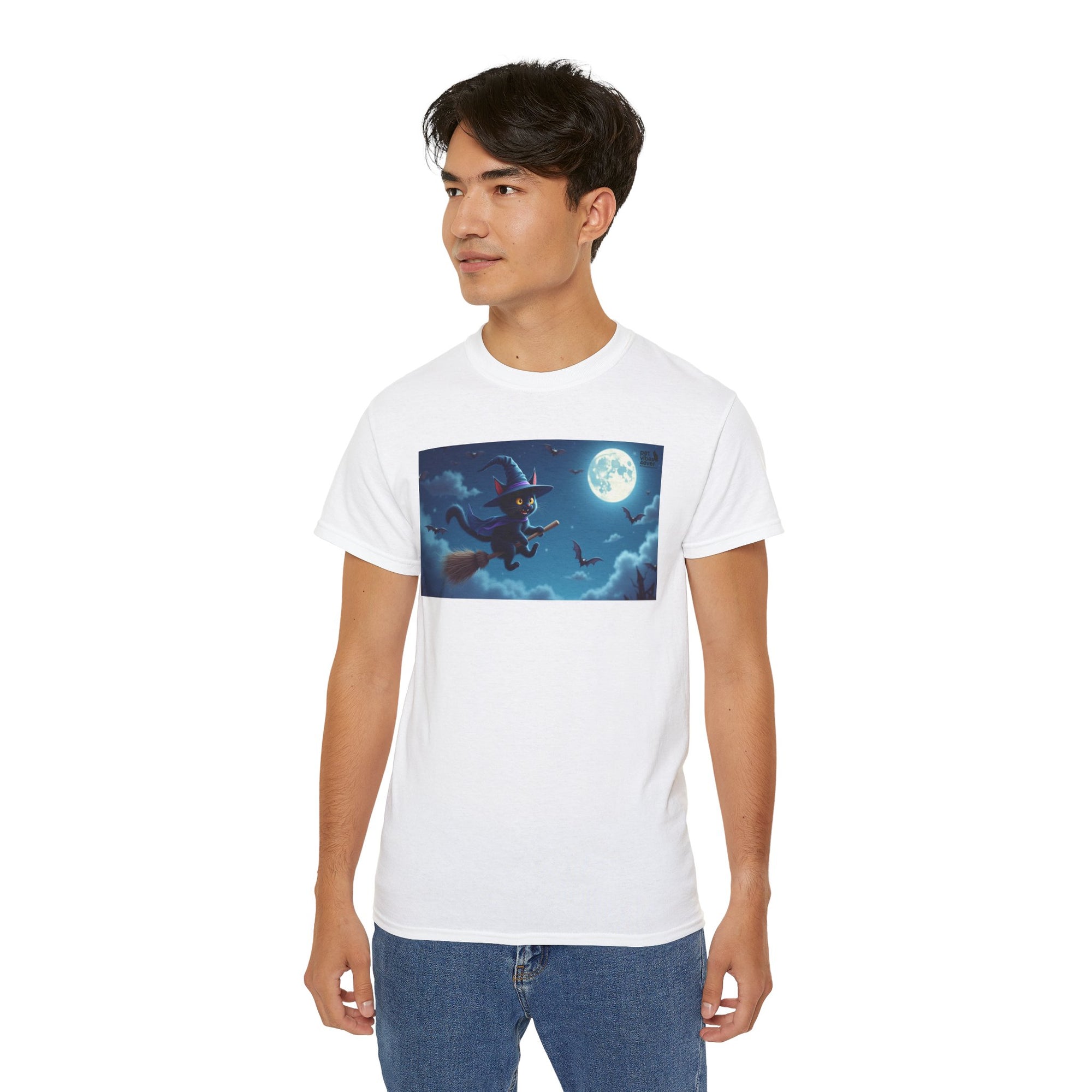 Moonlit Witch Unisex Tee | Spooky Vibes, Halloween Must-Have, Cozy Gift, Comfortable Everyday Wear, Magical Spirit Apparel