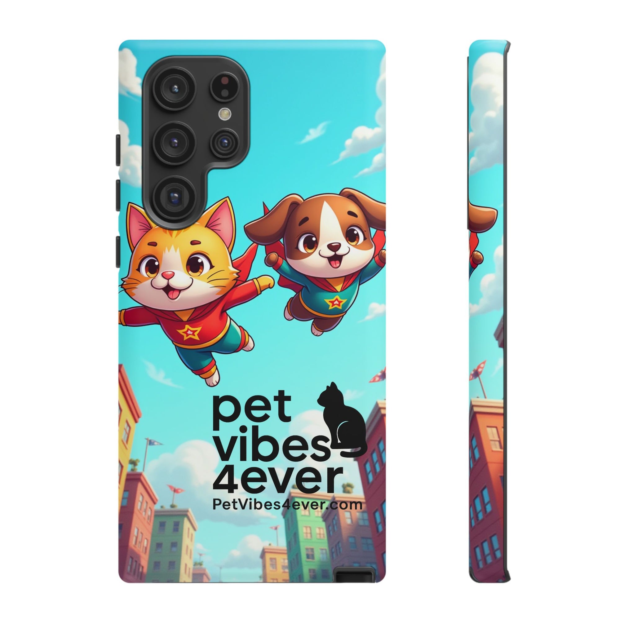 Pet Vibes Forever Tough Phone Cases, Cute Dog and Cat Design, Pet Lover Gift, Fun Phone Accessory, Animal Theme Decor
