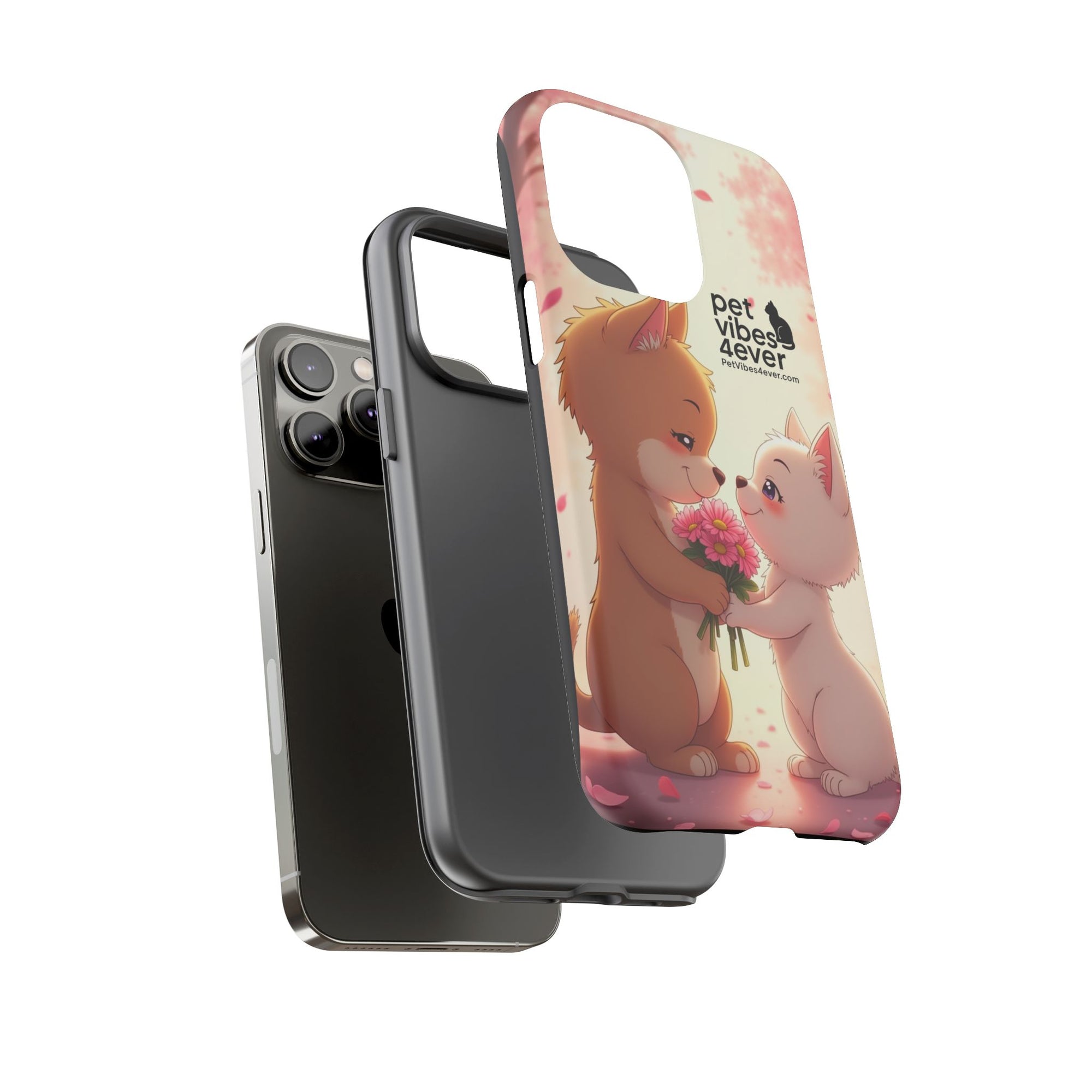 Cute Pet Phone Case, Animal Lovers Gift, Valentine’s Day Present, Custom Phone Cover, Happy Couple Design, Pet Vibes Forever