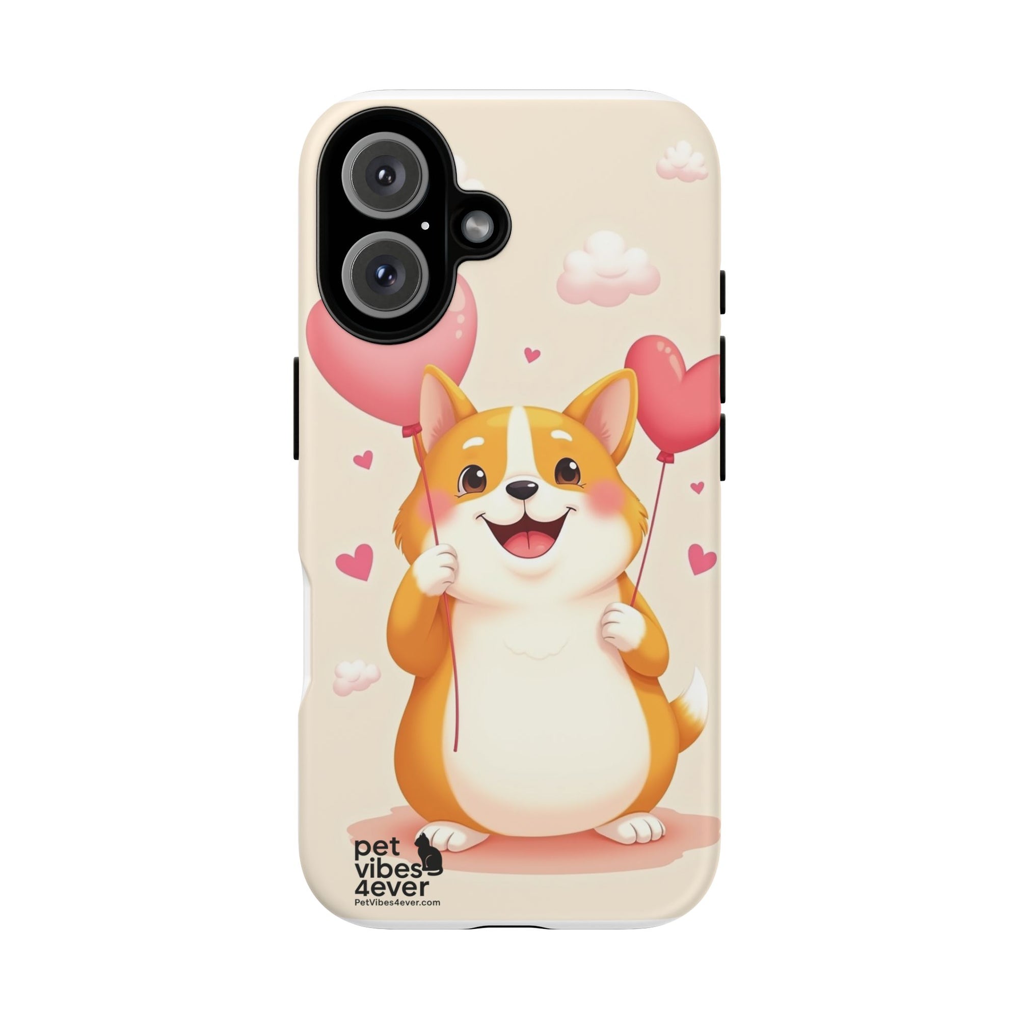 Corgi Love Phone Case, Cute Pet Gift, Animal Lover Accessory, Custom Phone Cover, Valentine's Day Gift
