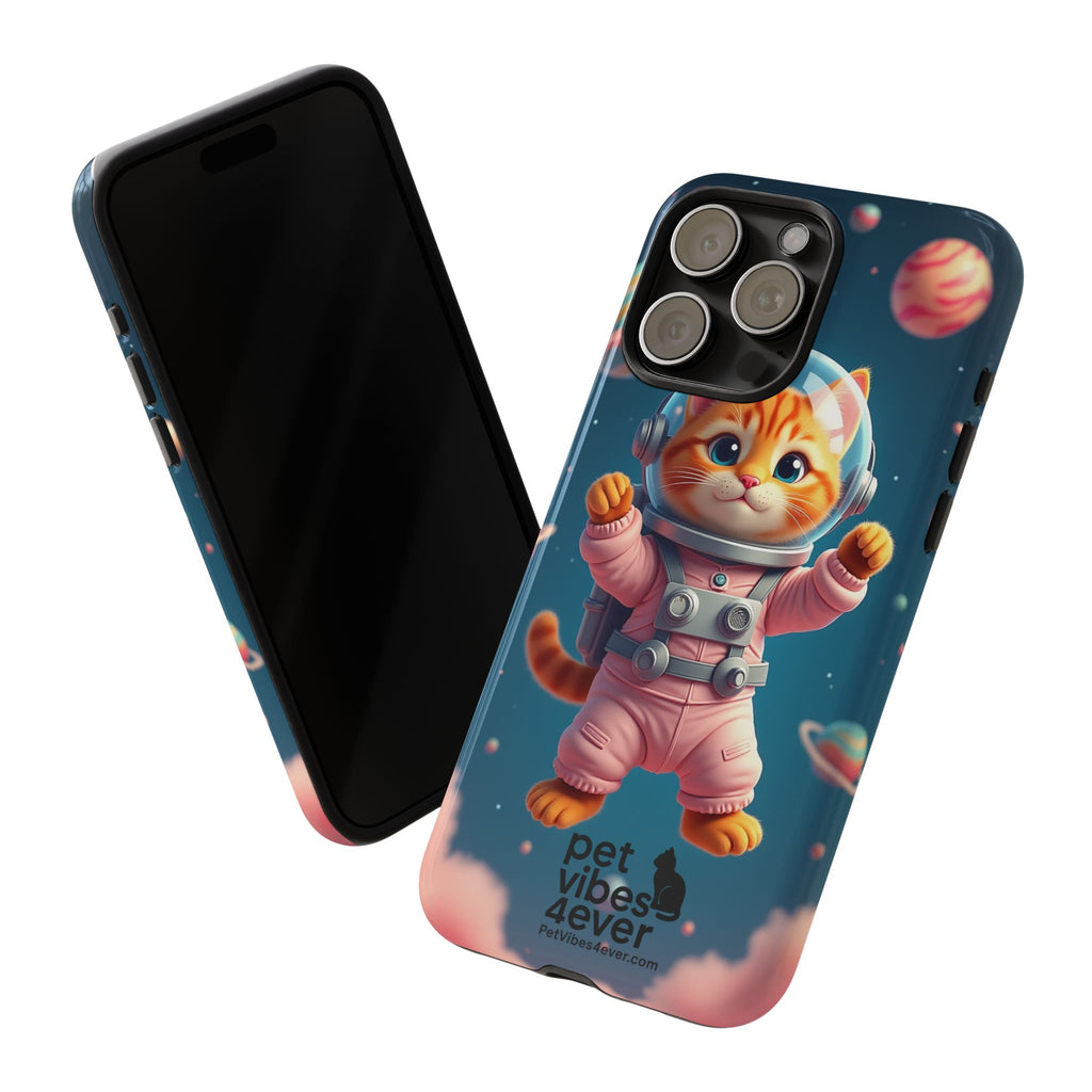 Cute Cat Phone Case, Cat Lovers Gift, Astrological Accessories, Fun Tech Gear, Space Theme Phone Cover