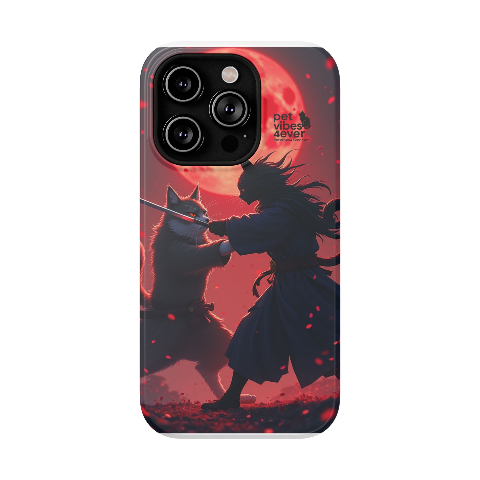 Samurai Cat Phone Case – Impact-Resistant, Pet Lovers, Cool Tech Accessories, Anime Aesthetic, Unique Gifts