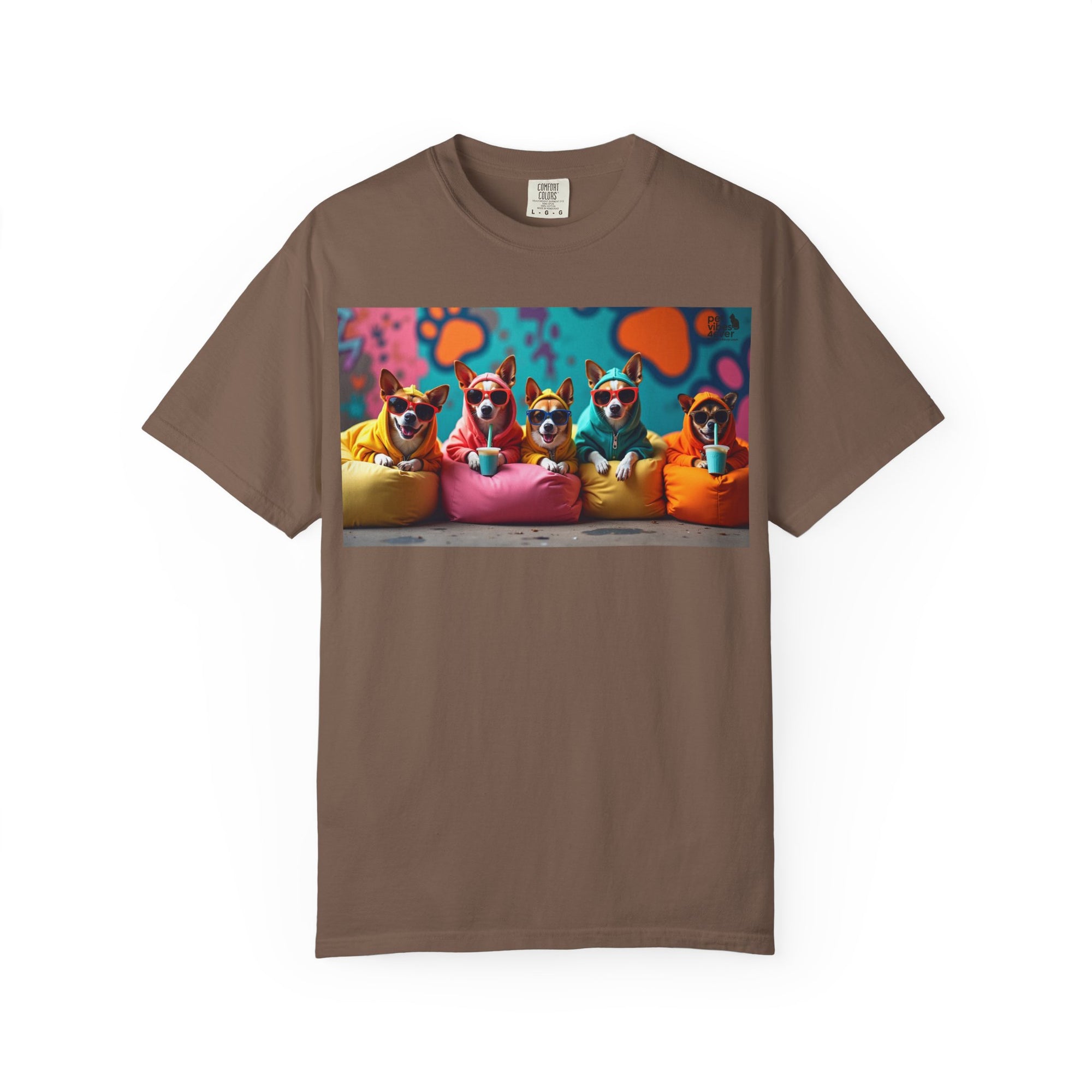 Playful Dog-Themed Unisex Garment-Dyed T-shirt, Pet Lover Gift, Casual Wear, Birthday Party Tee, Colorful Animal Art