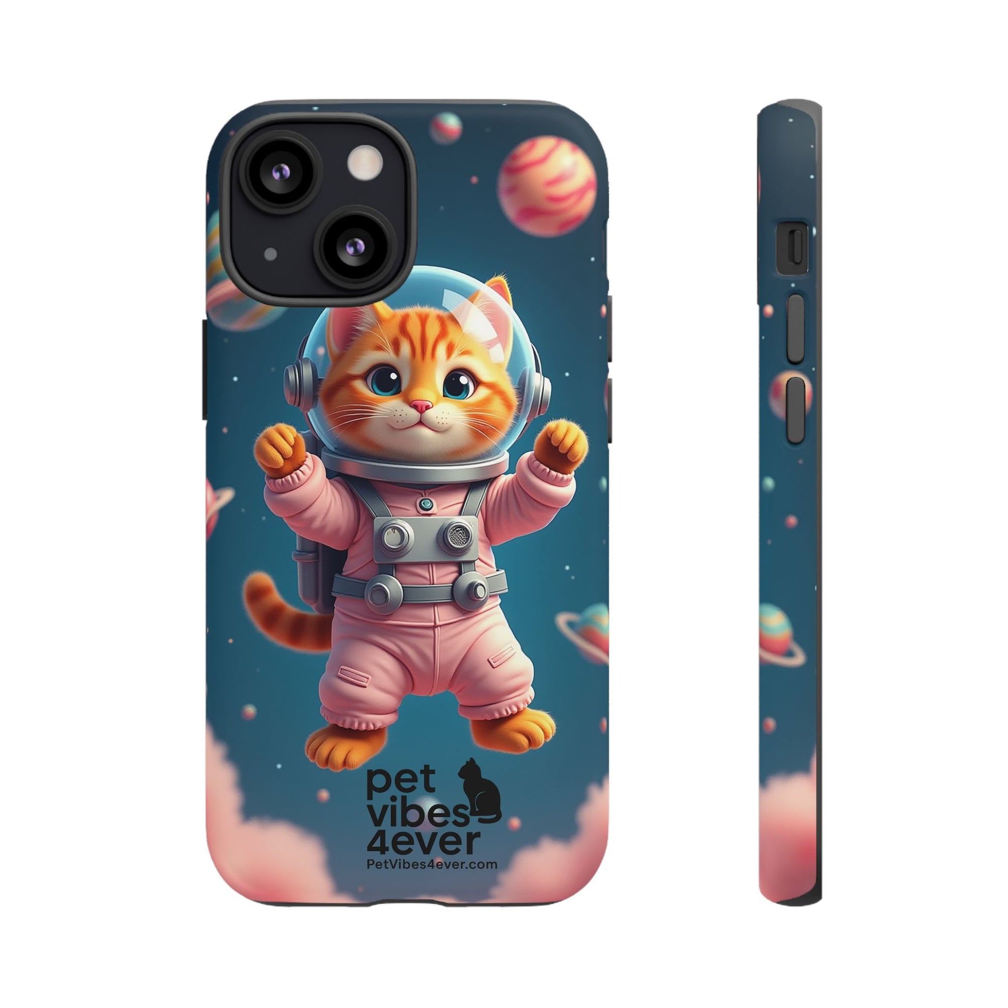 Cute Cat Phone Case, Cat Lovers Gift, Astrological Accessories, Fun Tech Gear, Space Theme Phone Cover