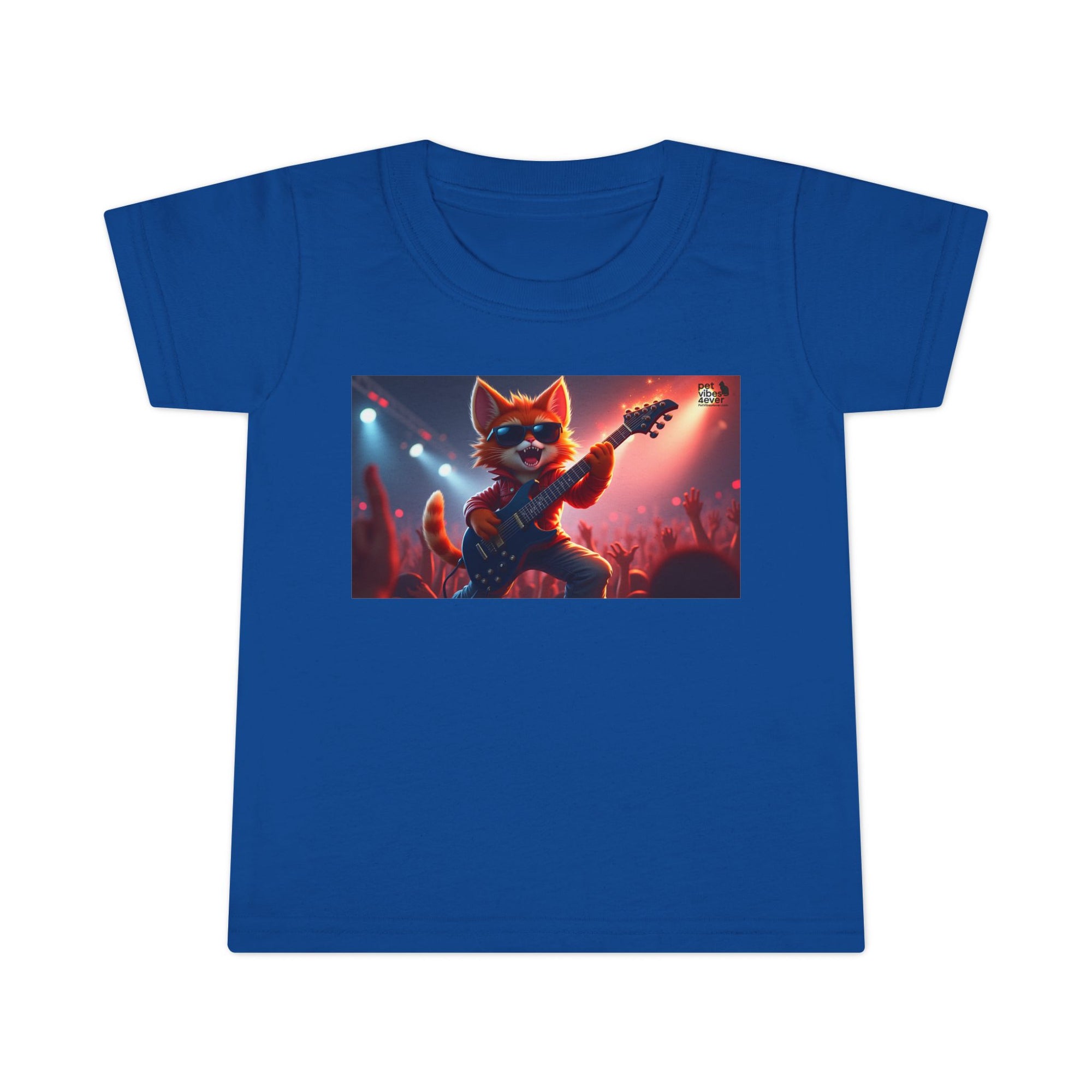 Rockstar Cat Toddler T-Shirt, Cute Graphic Tee for Kids, Birthday Gift, Music Theme Apparel, Fun Kids Outfit, Playful Toddler Top