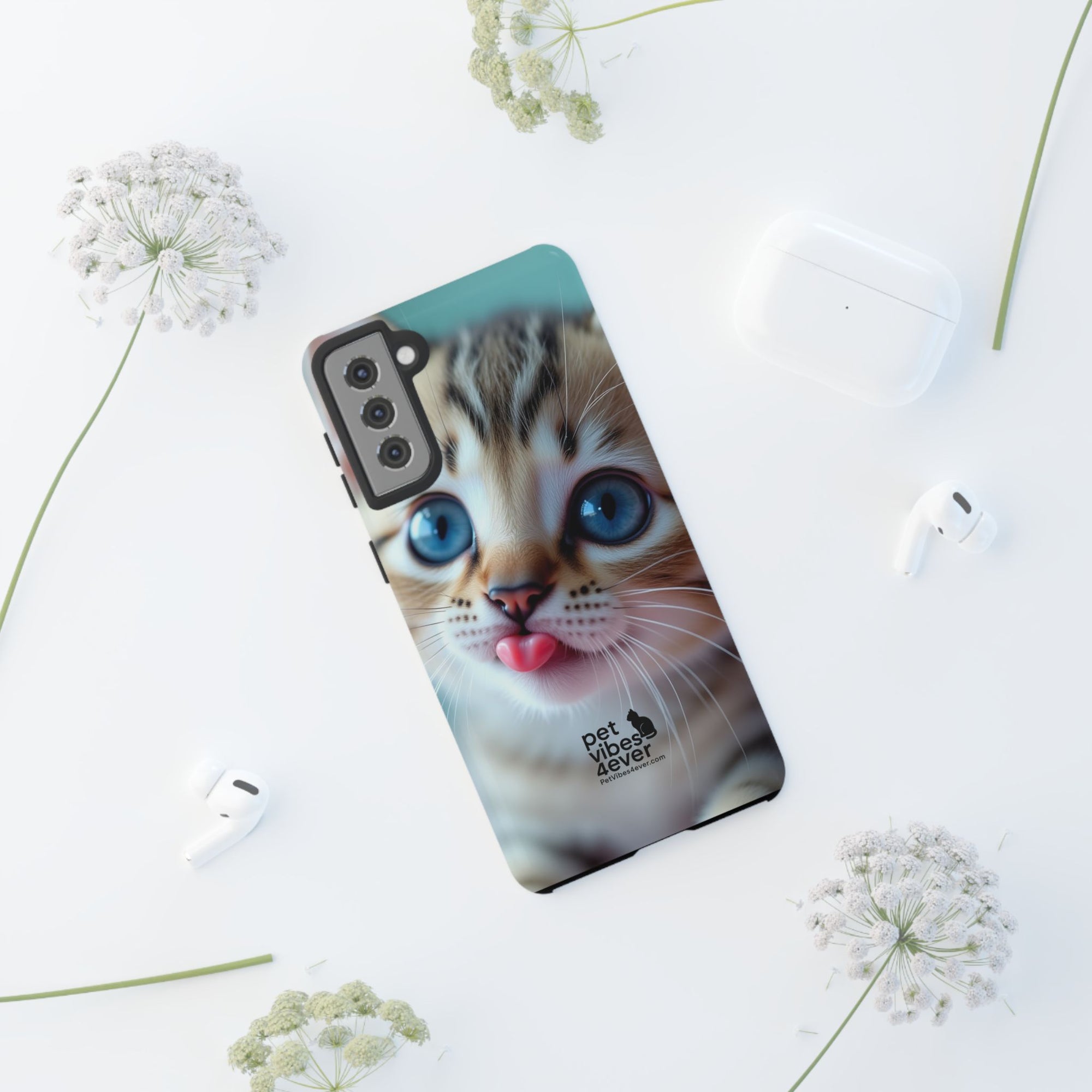 Cute Cat Phone Case, Pet Lover Gift, Durable Phone Cover, Animal Print Case, Cute Kitten Accessory